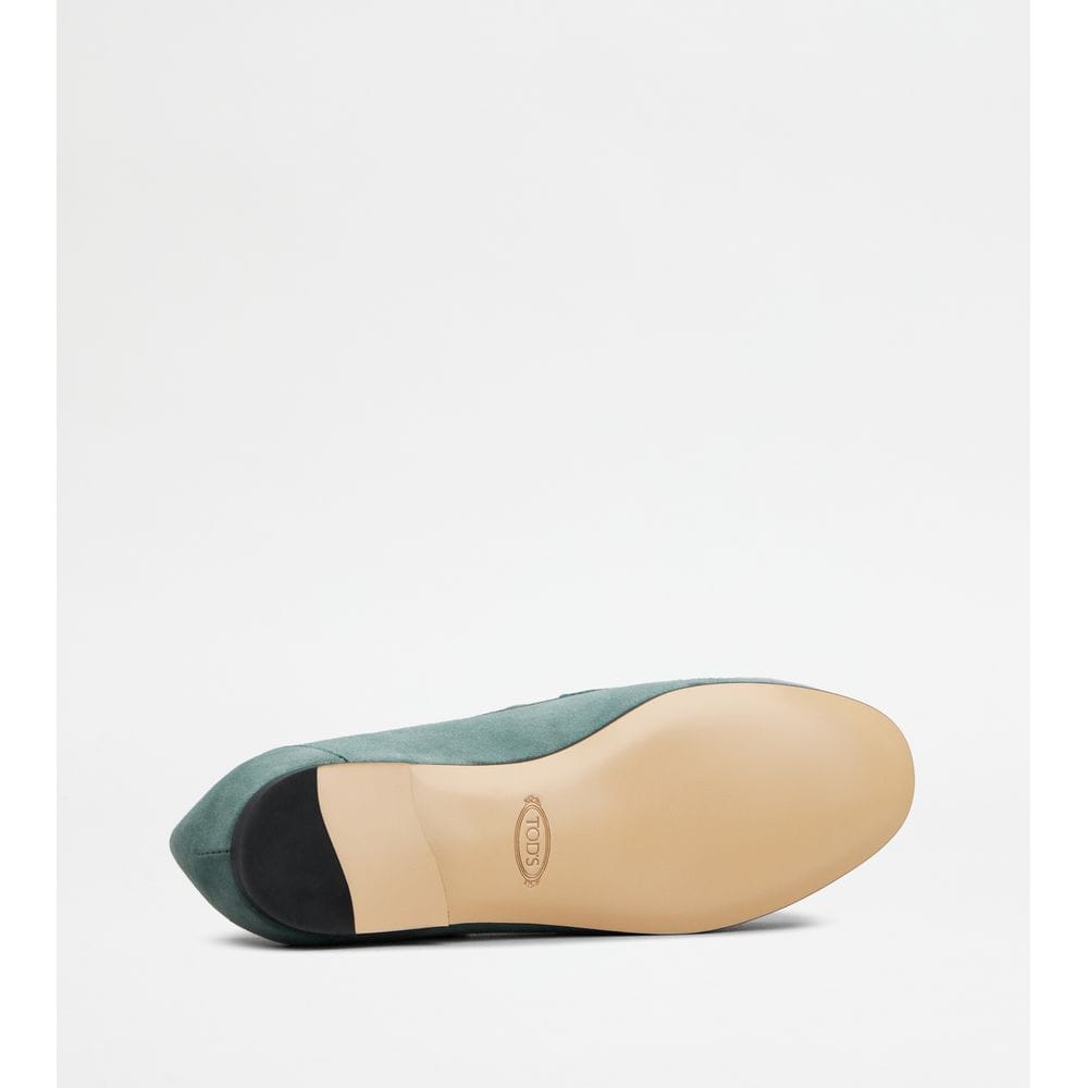 Tod's Tods Kate Loafers In Suede Light Blue Womens