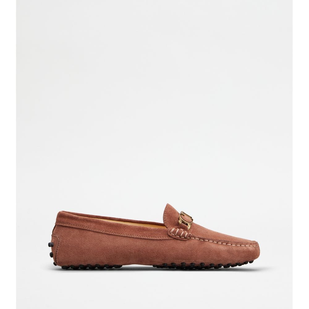 Tod's Tods Gommino Driving Shoes In Suede Brown Womens
