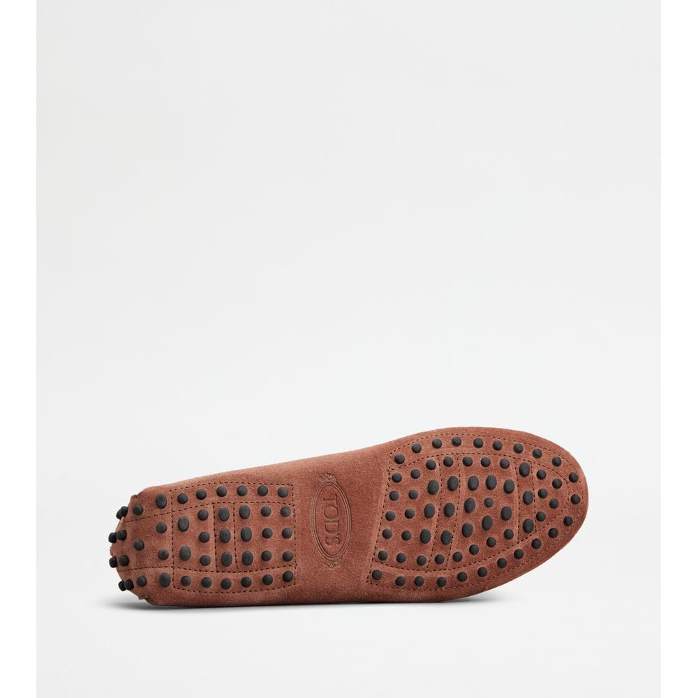 Tod's Tods Gommino Driving Shoes In Suede Brown Womens