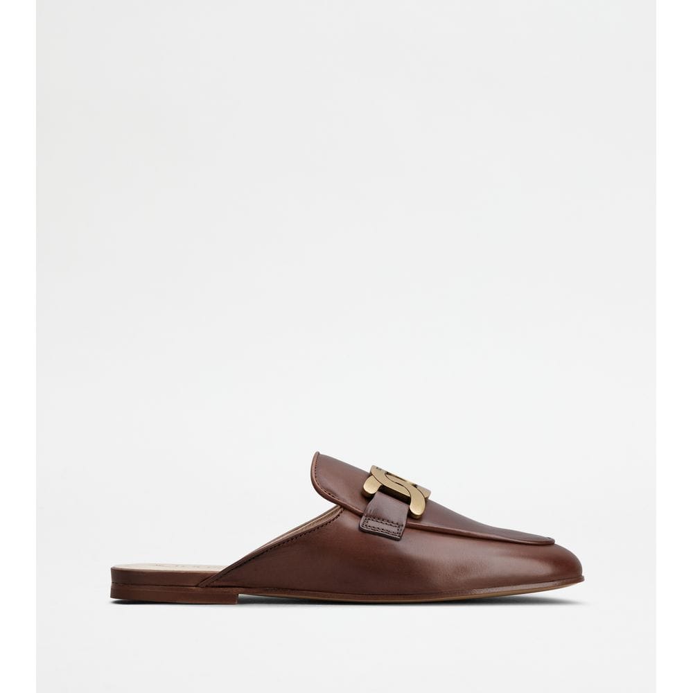 Tod's Tods Mules In Leather Brown Womens