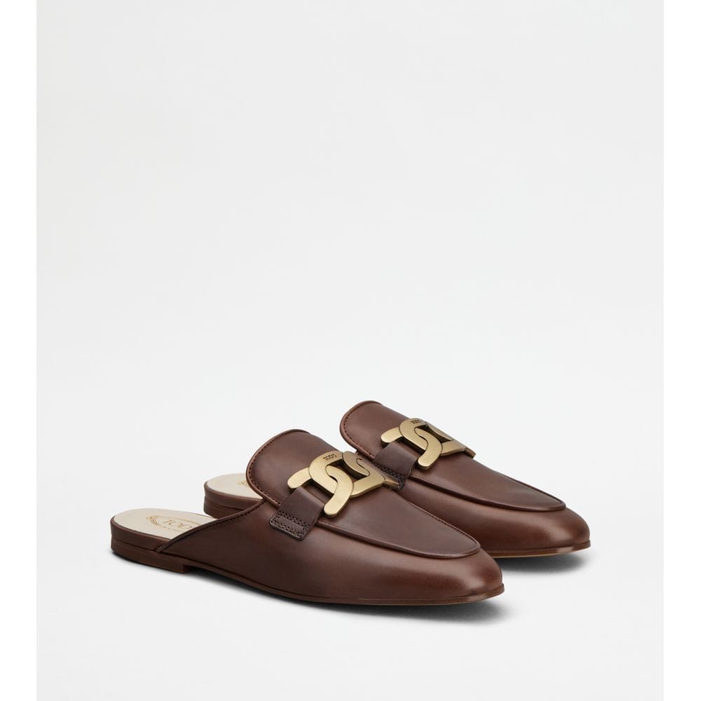 Tod's Tods Mules In Leather Brown Womens