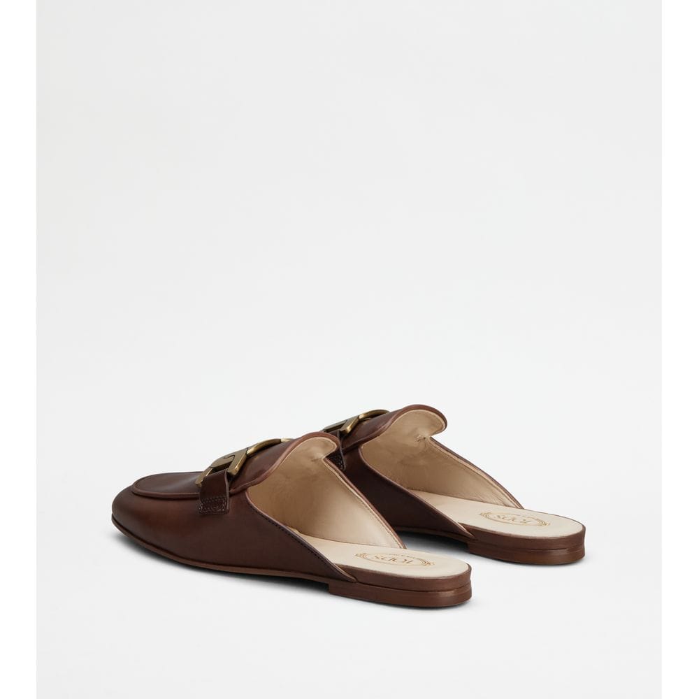 Tod's Tods Mules In Leather Brown Womens