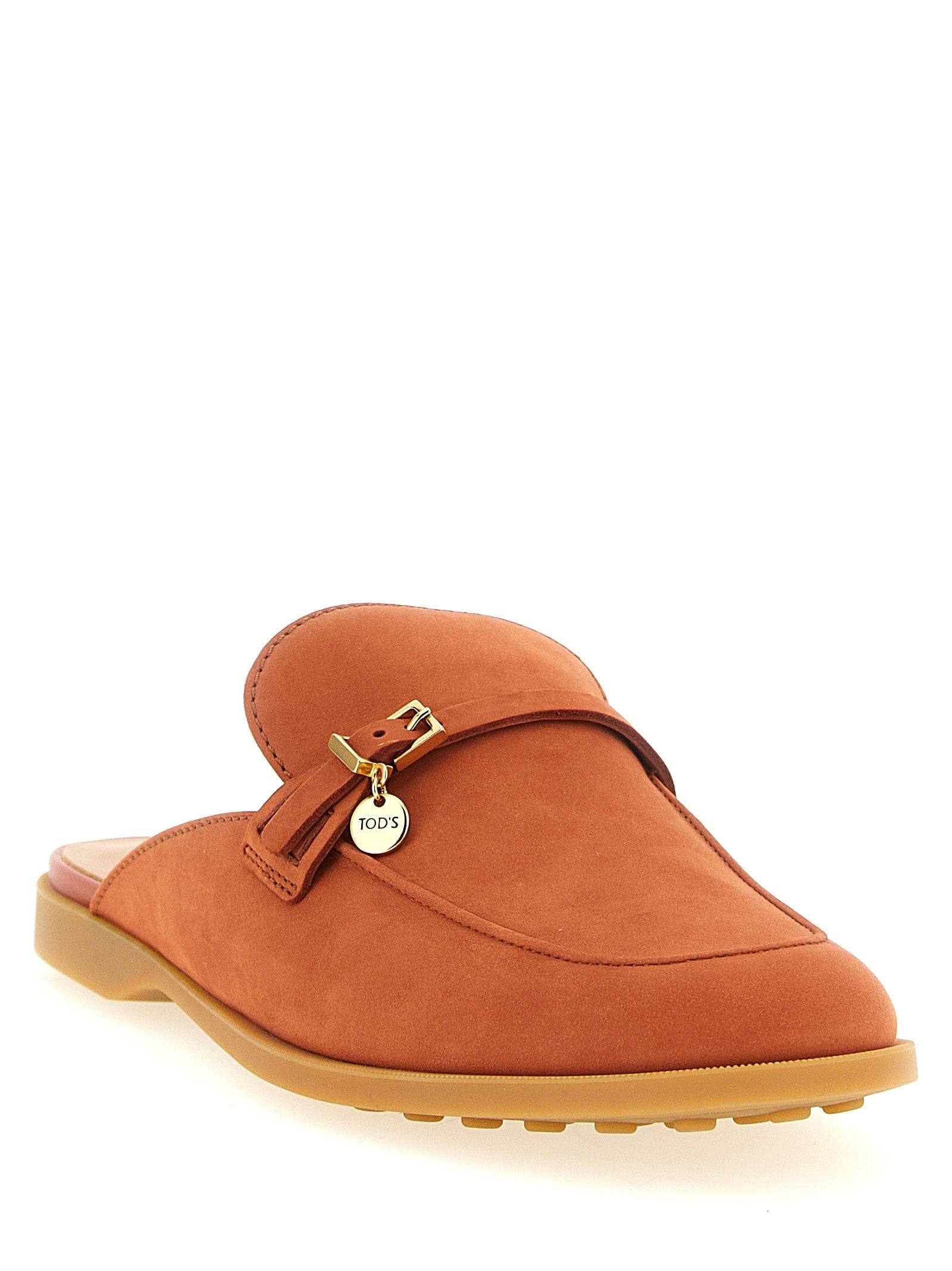 Tod's Nubuck Sabot Flat — Tan