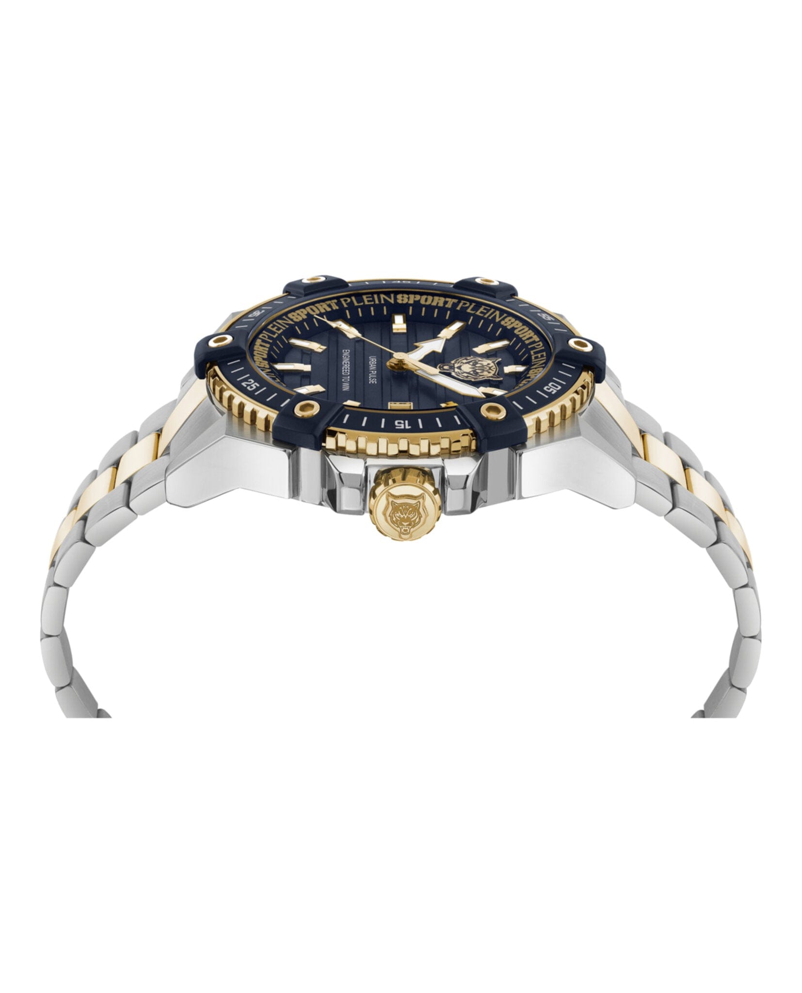 Plein Sport Mens Two Tone 47 mm Bracelet Fashion Watch