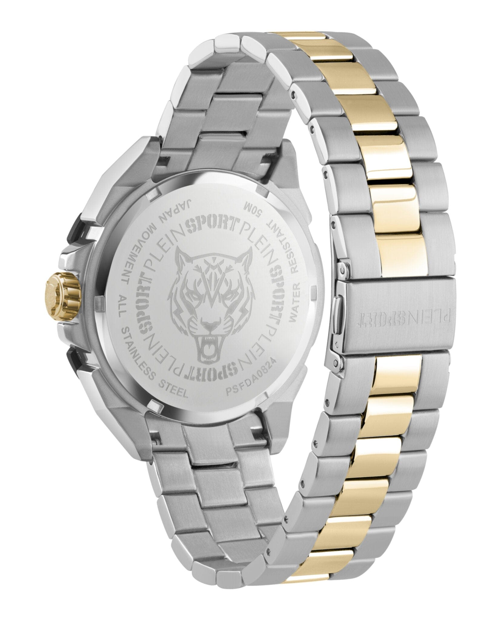 Plein Sport Mens Two Tone 47 mm Bracelet Fashion Watch