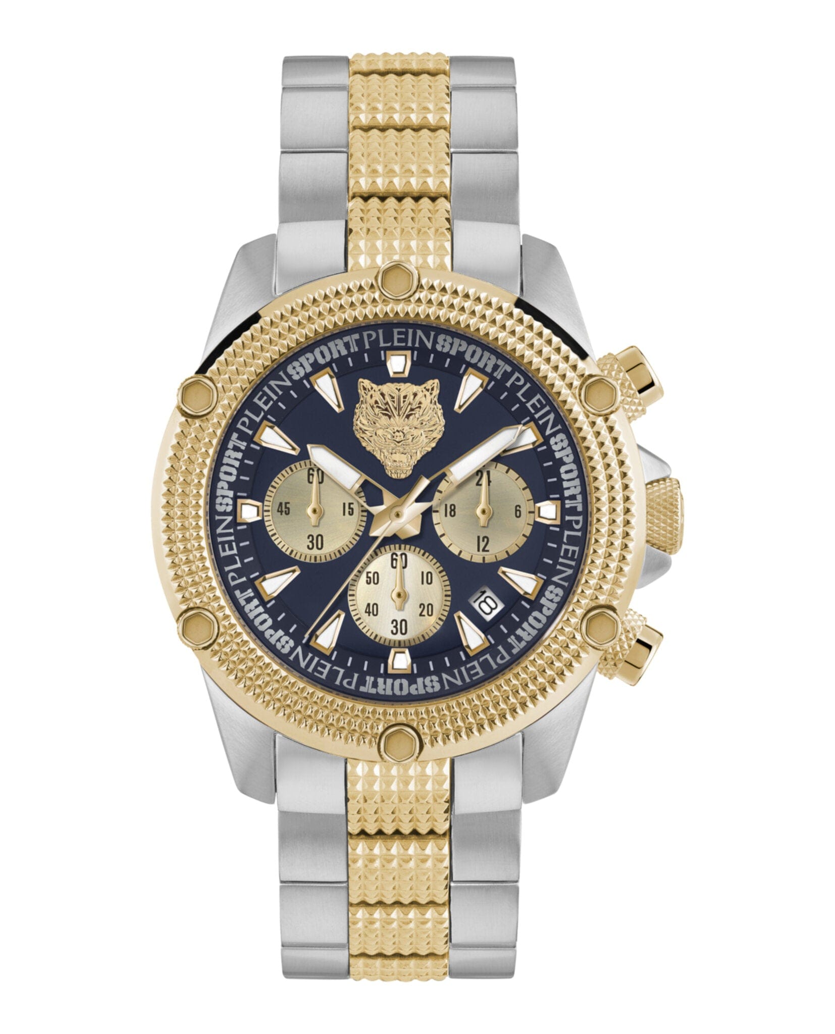 Plein Sport Mens Two Tone 44 mm Bracelet Fashion Watch