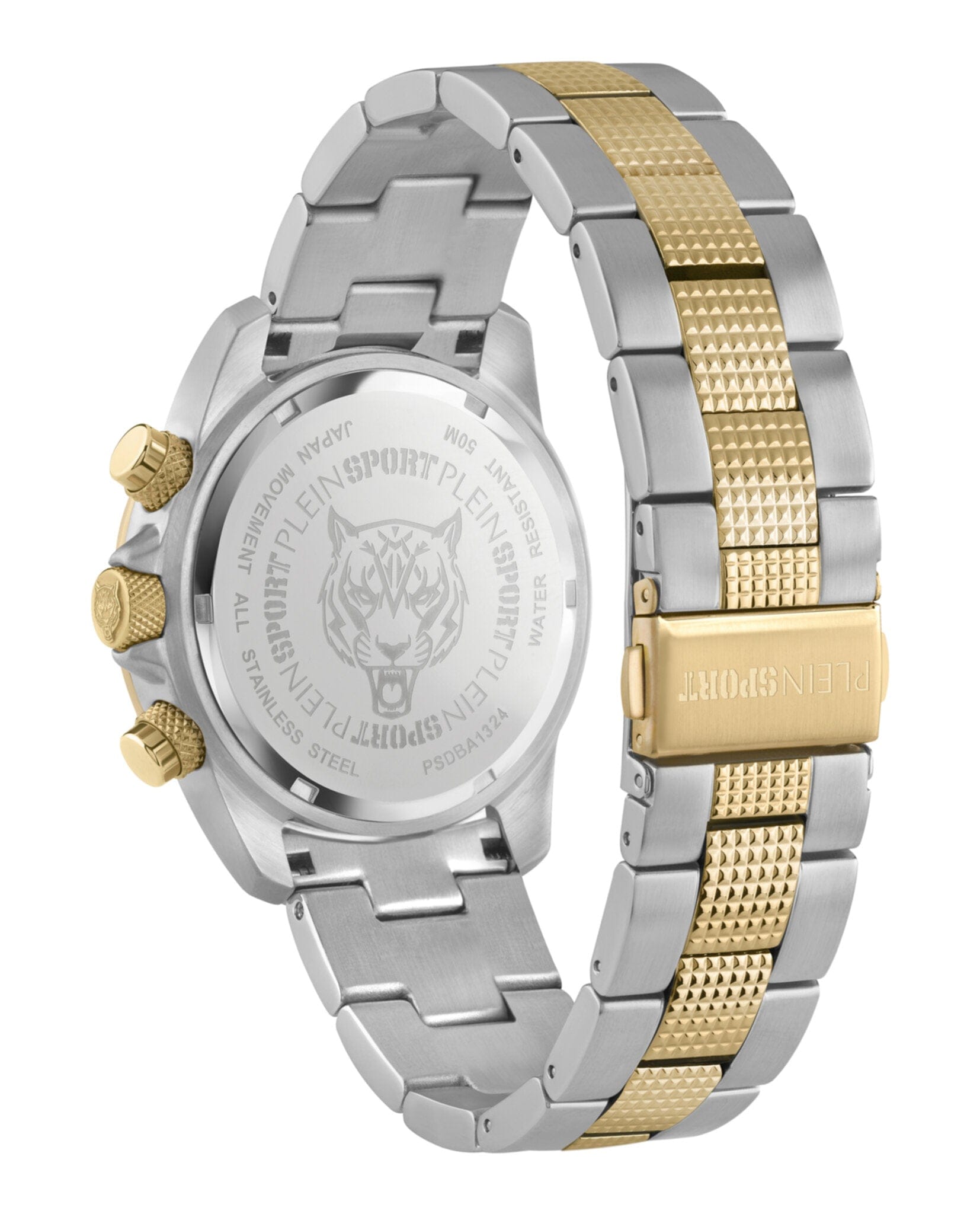 Plein Sport Mens Two Tone 44 mm Bracelet Fashion Watch