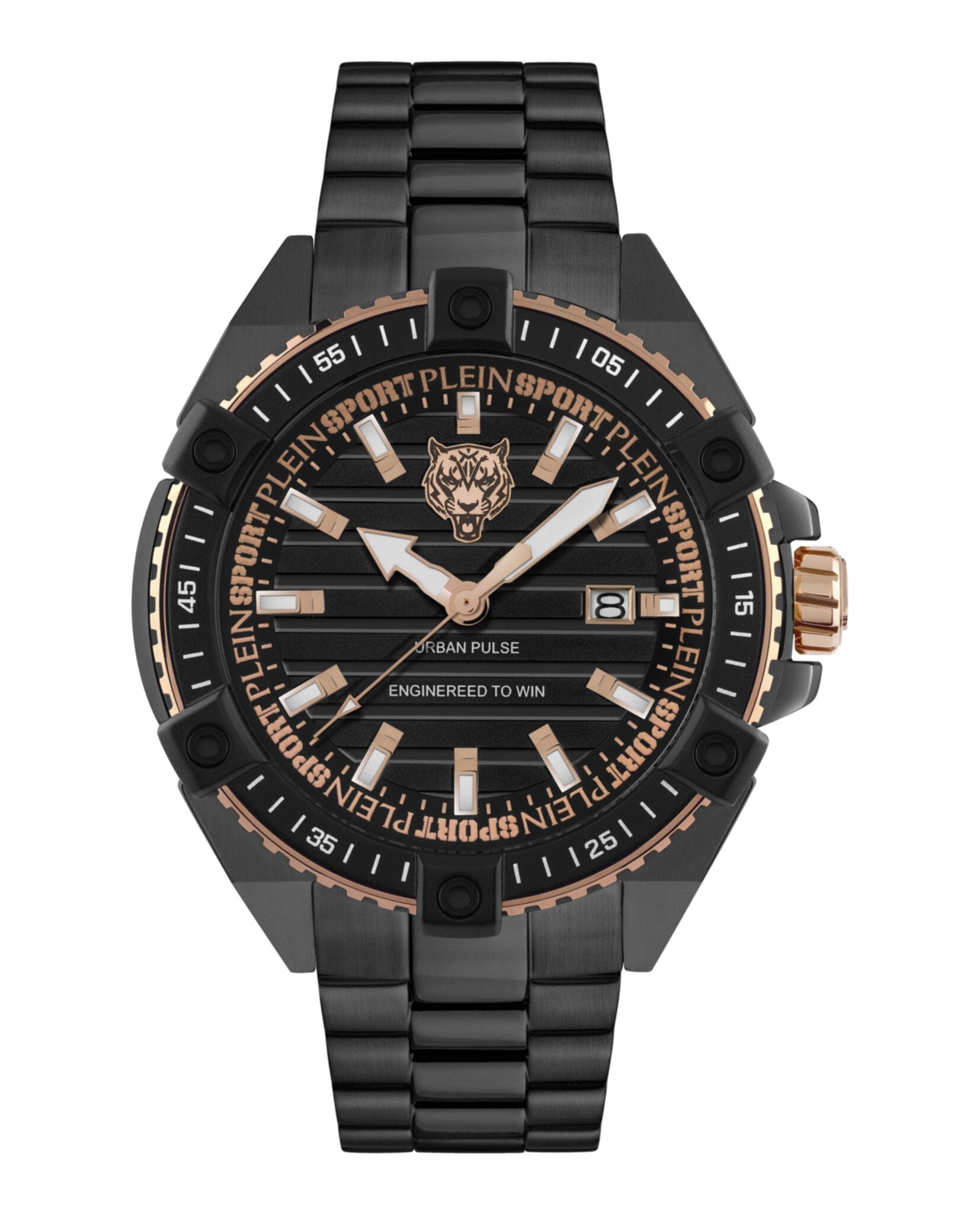 Plein Sport Mens Black 47 mm Bracelet Fashion Watch