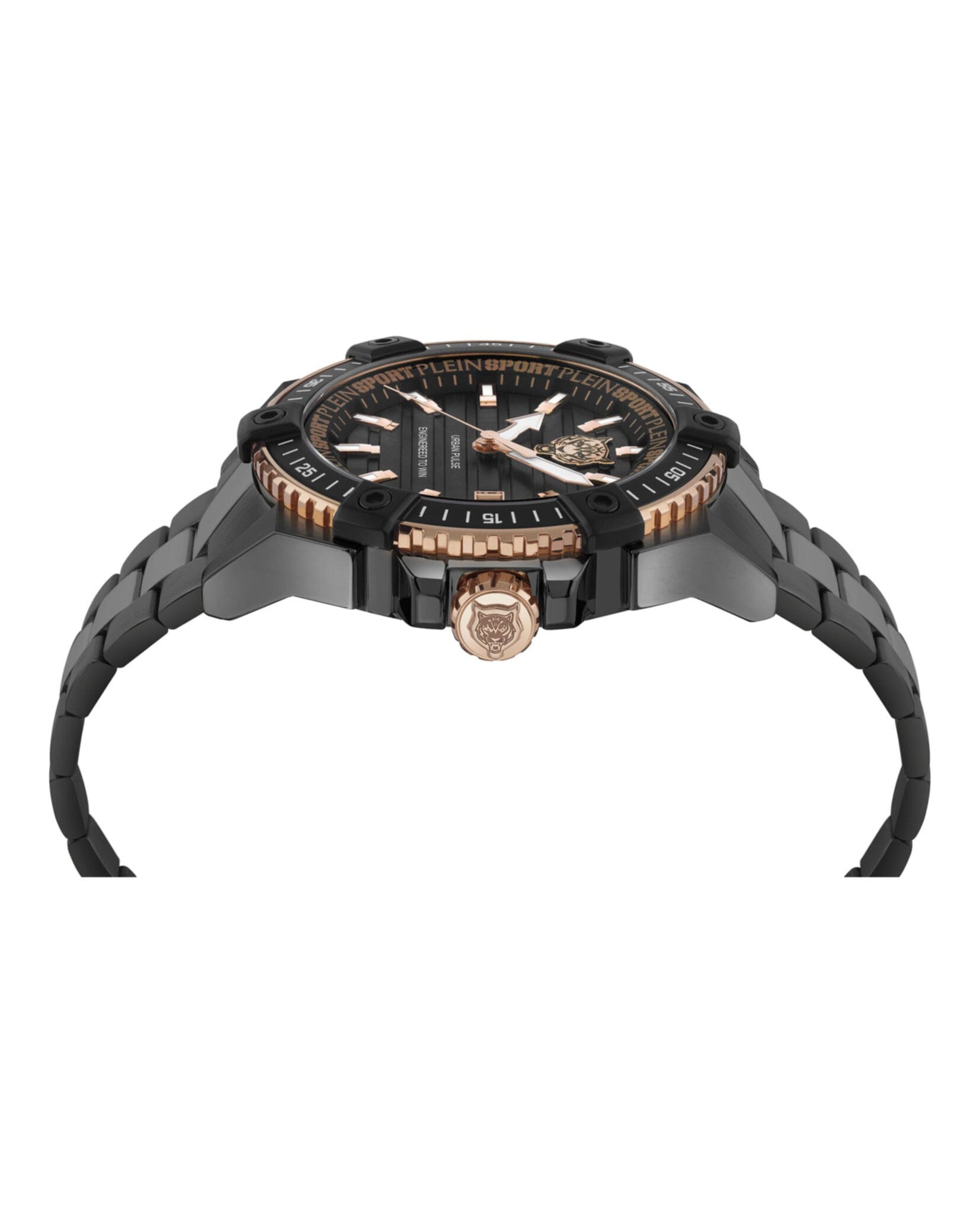Plein Sport Mens Black 47 mm Bracelet Fashion Watch