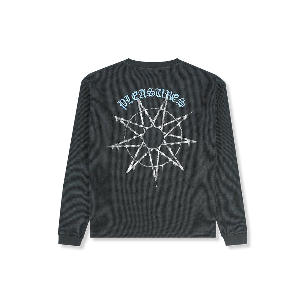 Pleasures Slipknot Spit Thermal Long Sleeve - Faded Black