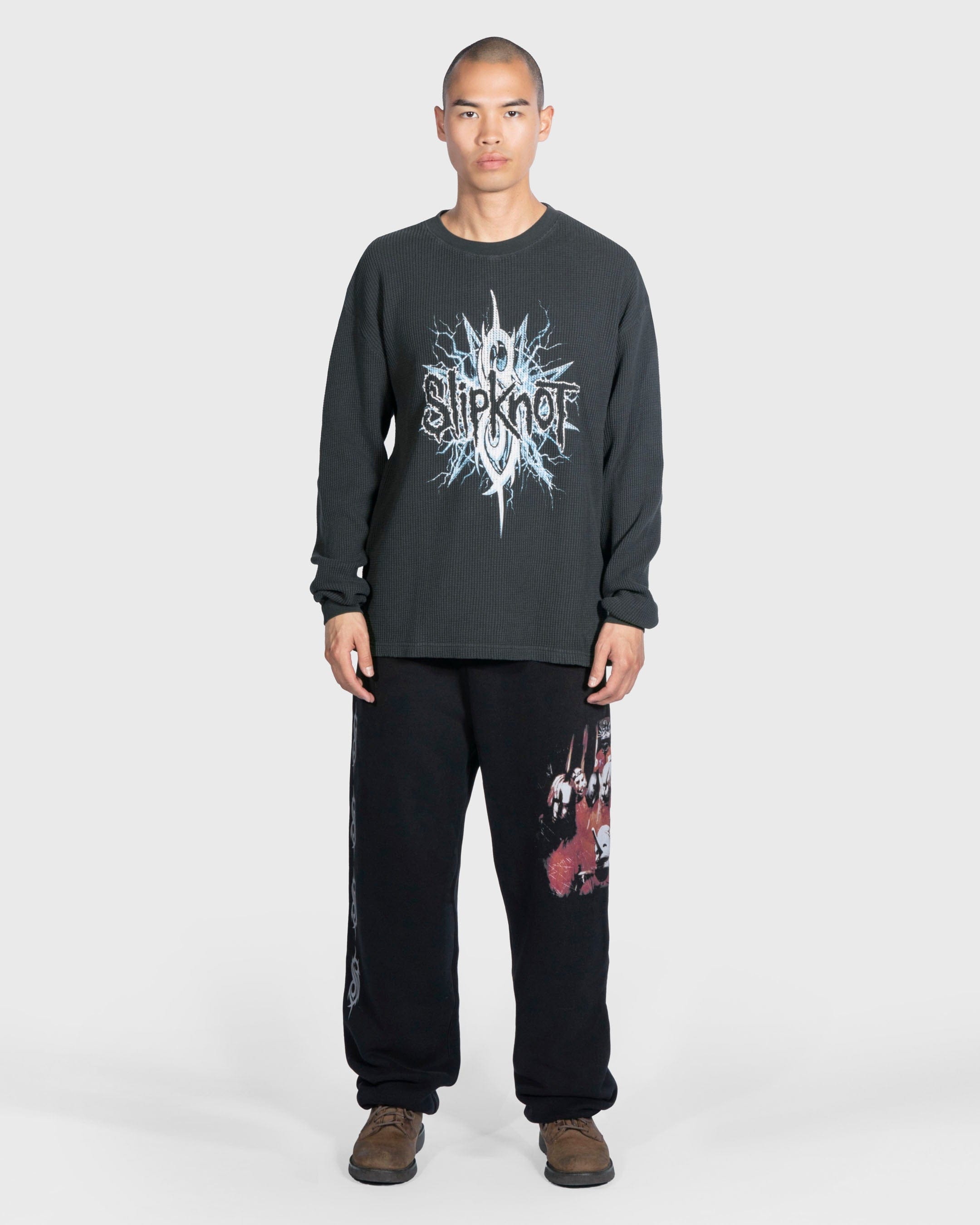 Pleasures Slipknot Spit Thermal Long Sleeve - Faded Black