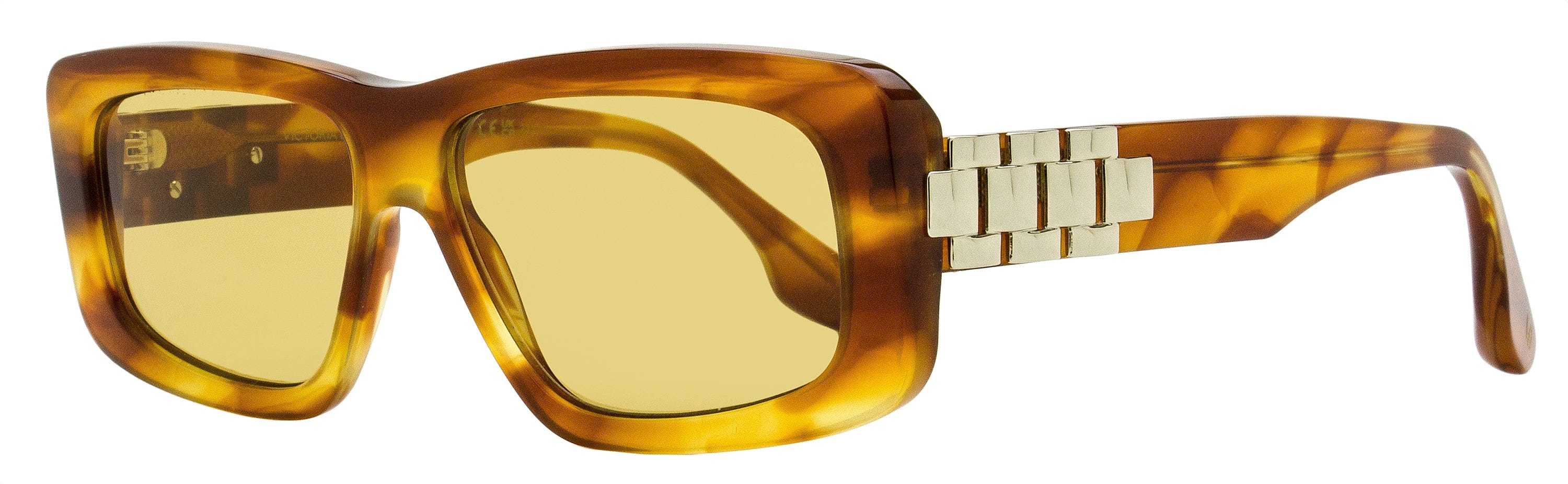 Victoria Beckham Chain Rectangular Sunglasses VB669S 223 Blonde Horn 55 mm