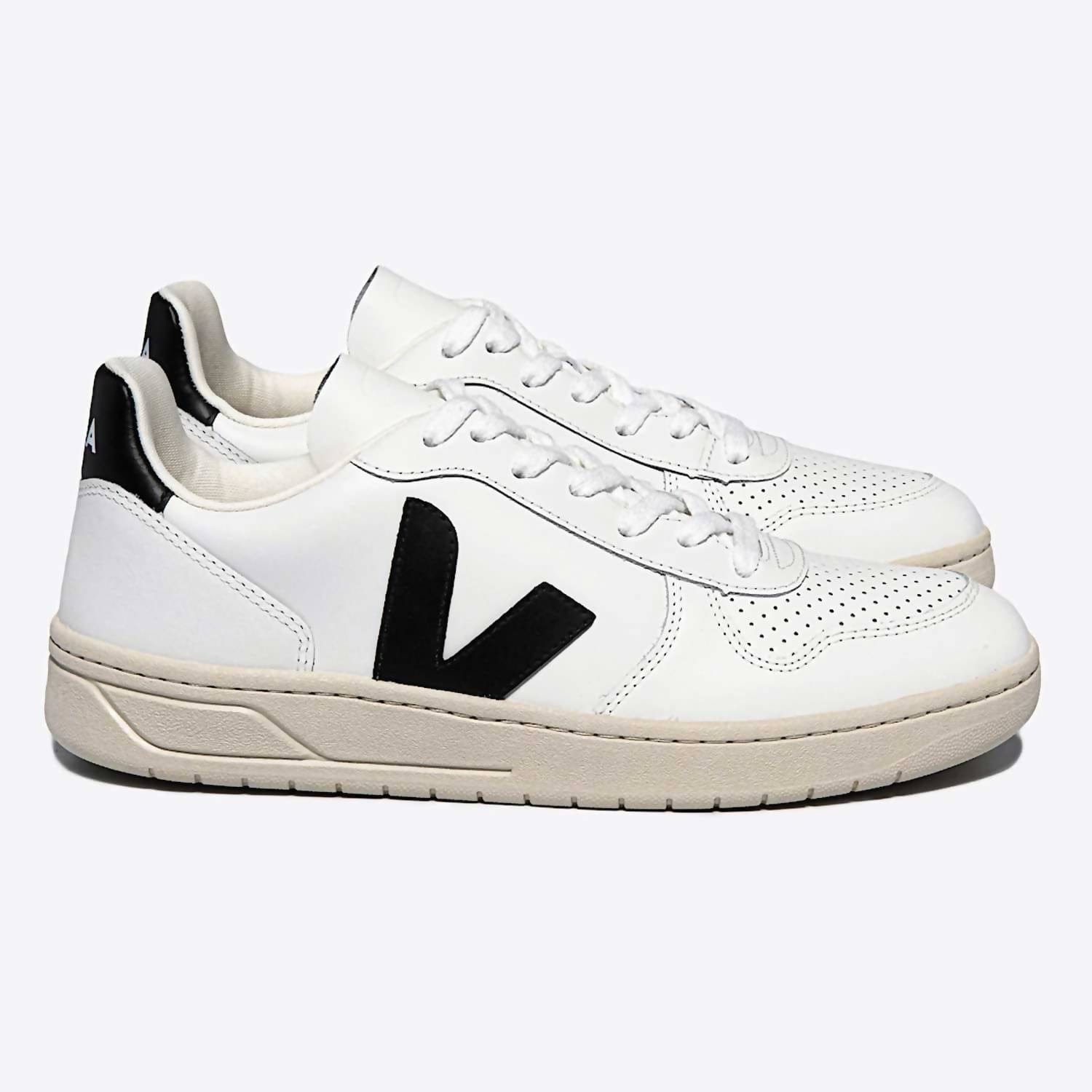 WHITE* Men's V - 10 Leather Sneakers In White/black
