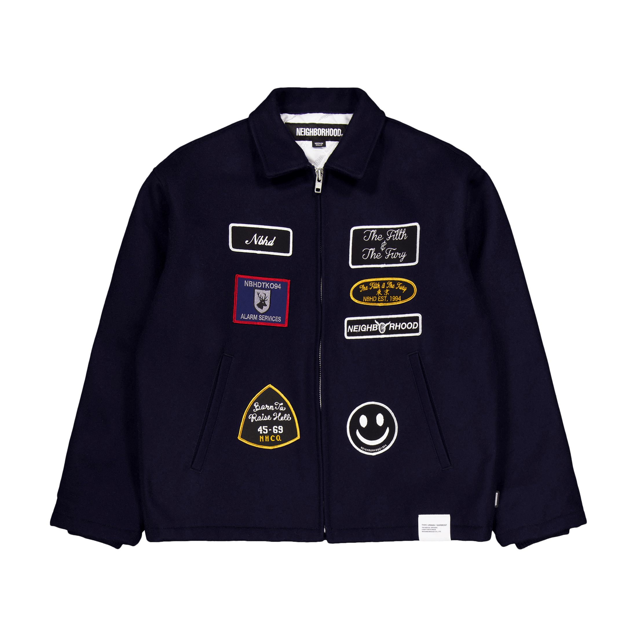 Neighborhood Melton Zip Up Jacket Navy