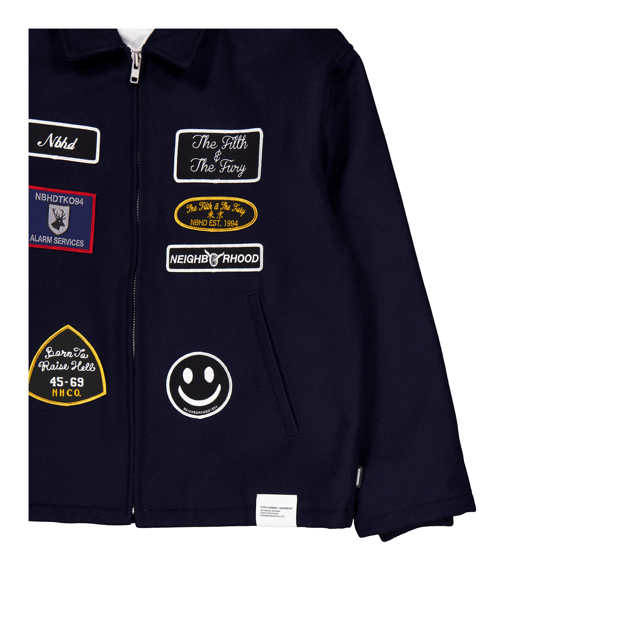 Neighborhood Melton Zip Up Jacket Navy