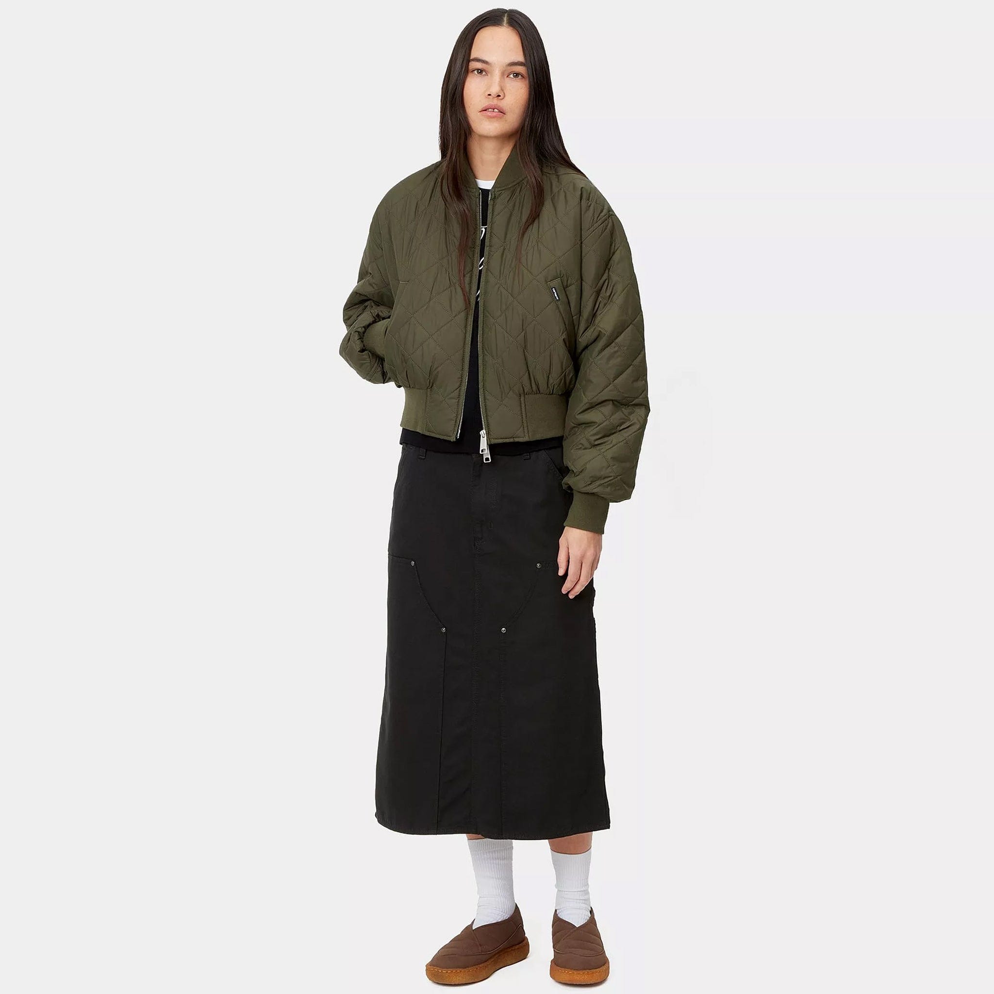 Carhartt WIP W' Double Knee Skirt (Black Rinsed)