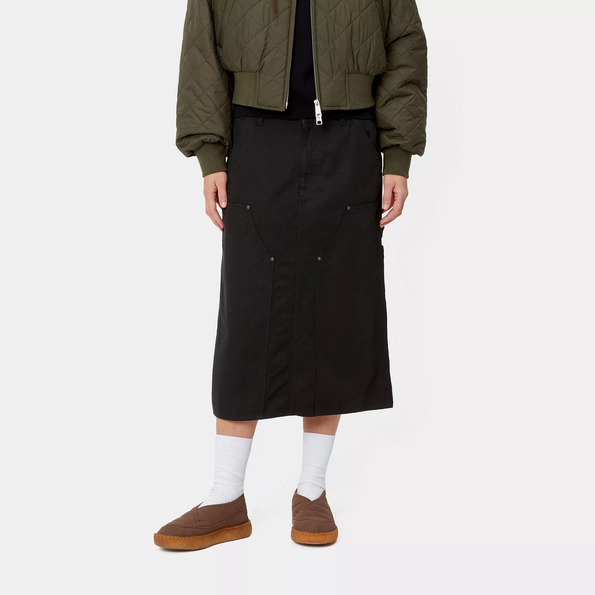 Carhartt WIP W' Double Knee Skirt (Black Rinsed)