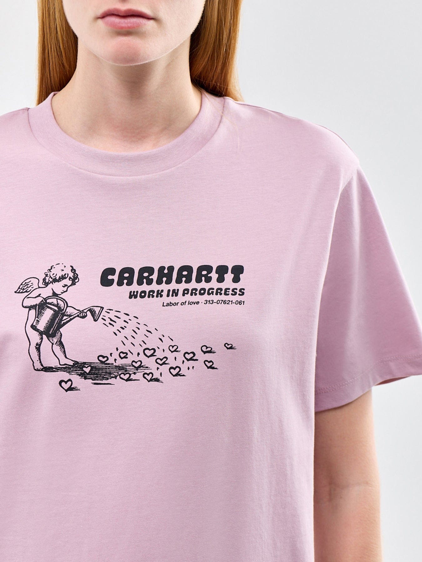 Carhartt WIP Bumper Sticker Graphic T - Shirt Pink