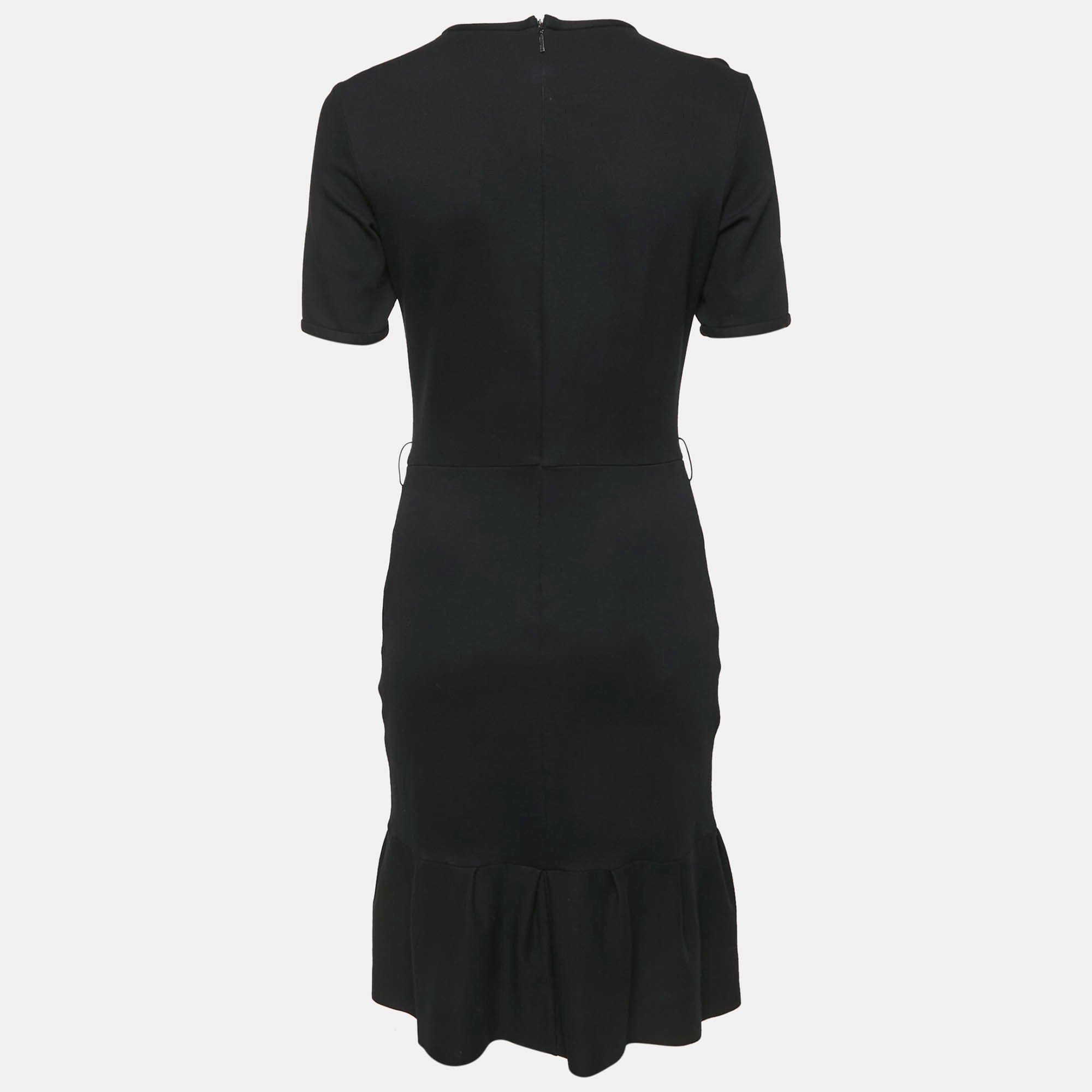 Carolina Herrera Black Jersey Flared Short Dress