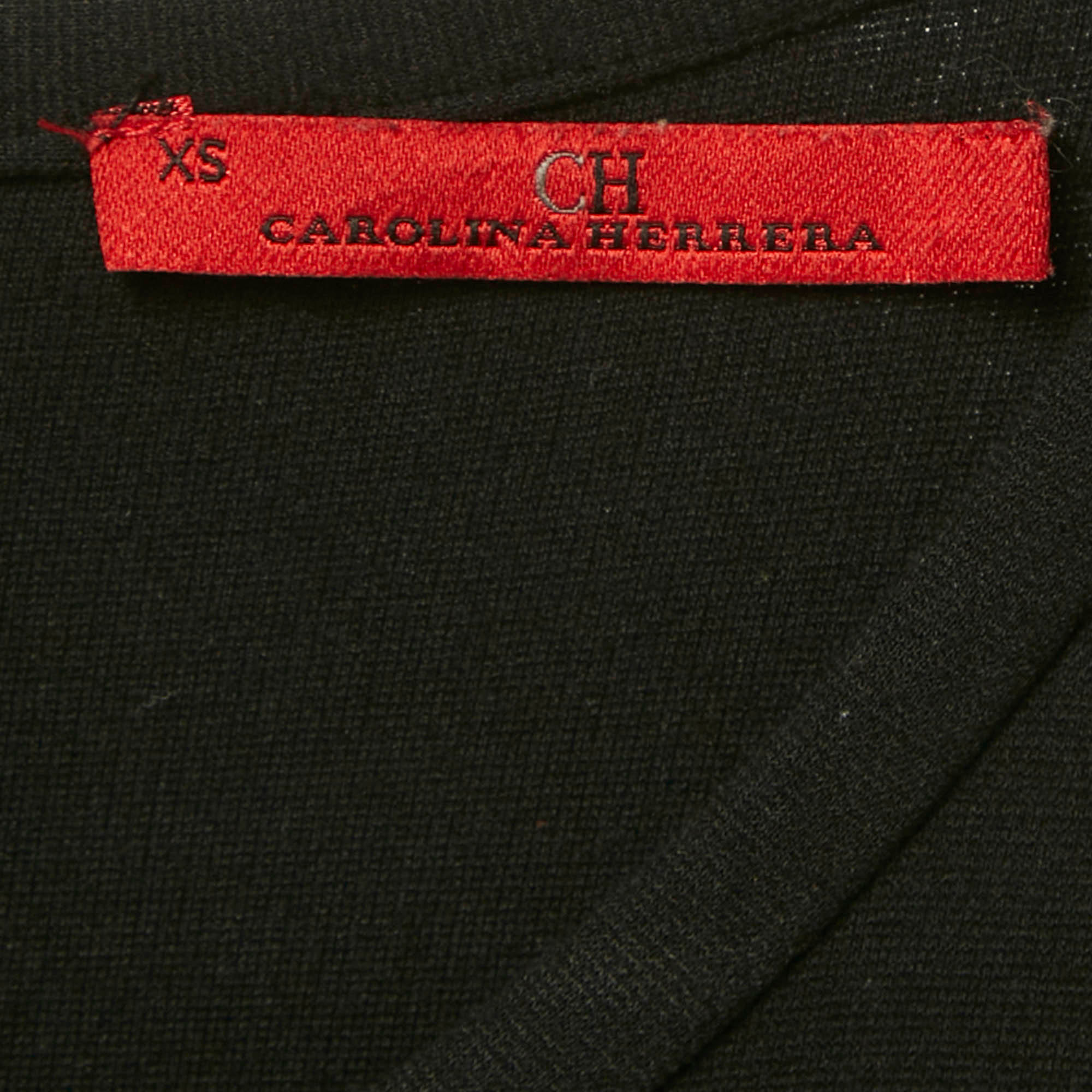 Carolina Herrera Black Jersey Flared Short Dress