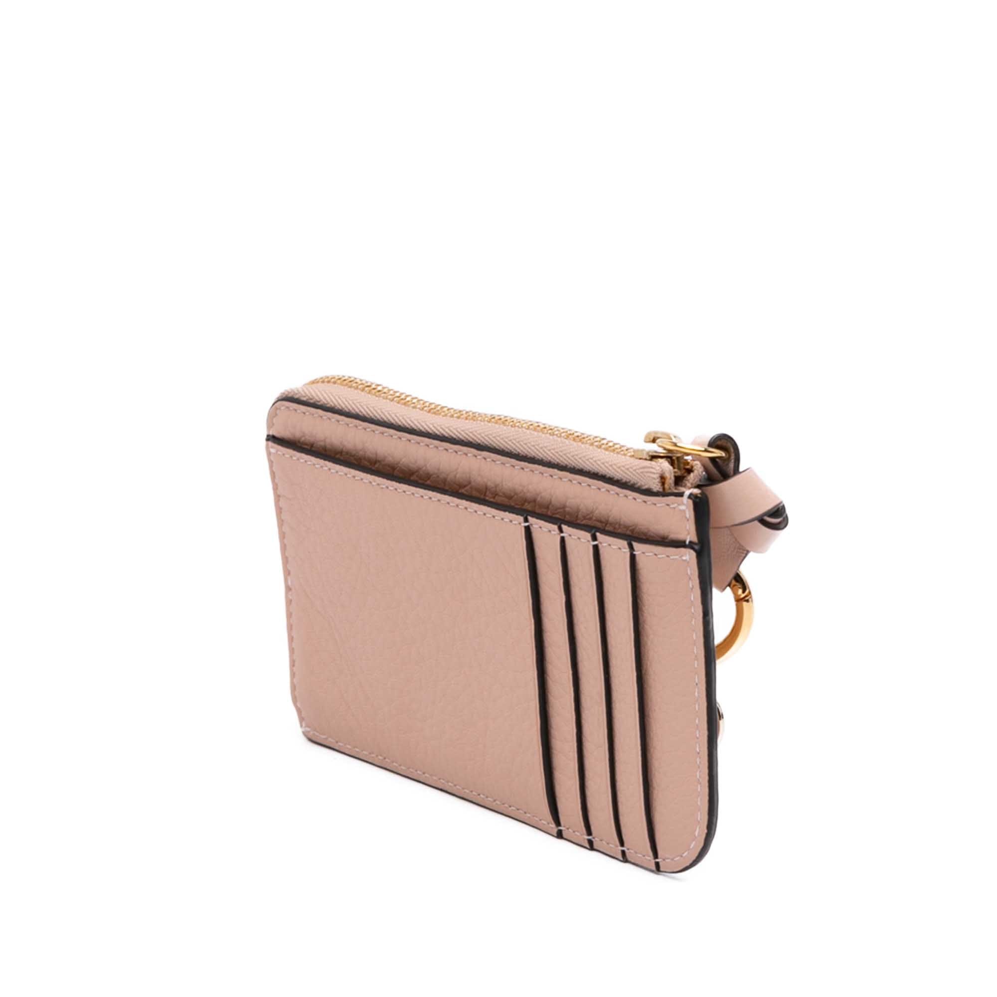 Chloé Grained Leather Alphabet Zip Card Holder