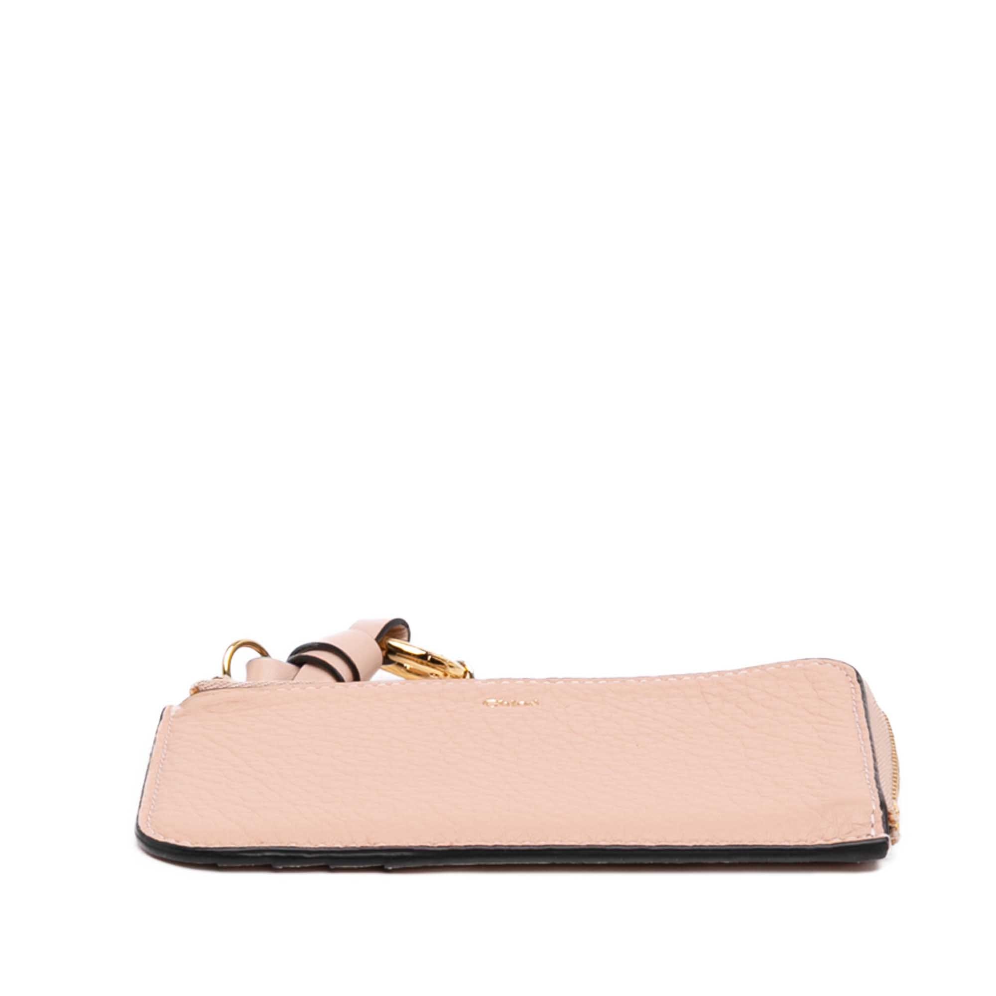 Chloé Grained Leather Alphabet Zip Card Holder