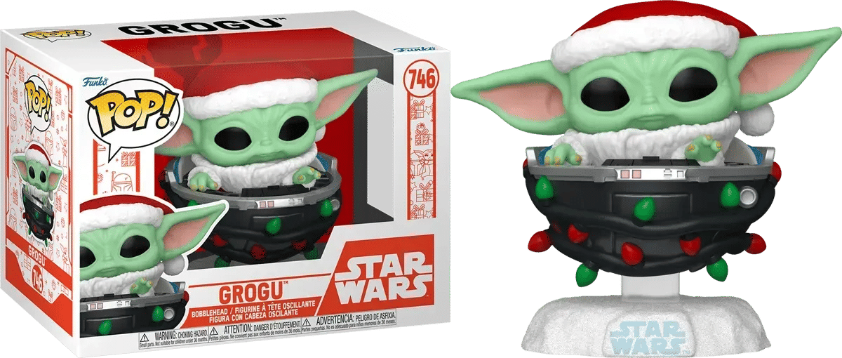 Funko Star Wars: The Mandalorian - Grogu with Santa Hat in Pram (Holiday) Pop! Vinyl