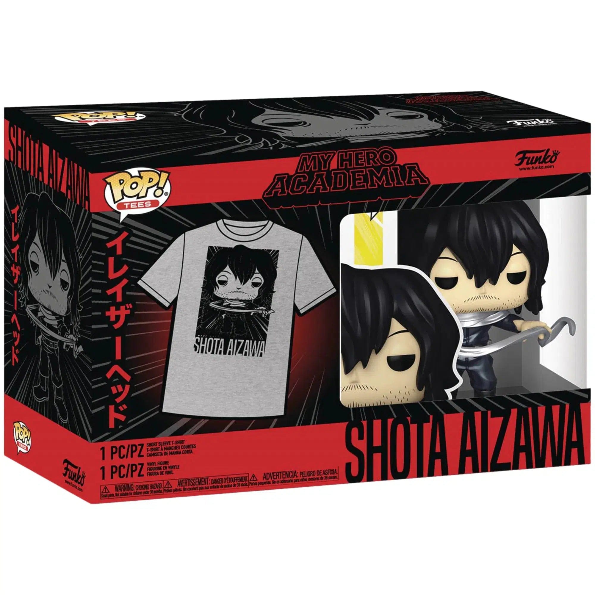 Funko My Hero Academia - Shota Aizawa Figure & T - Shirt Bundle - POP! T-Shirt Series