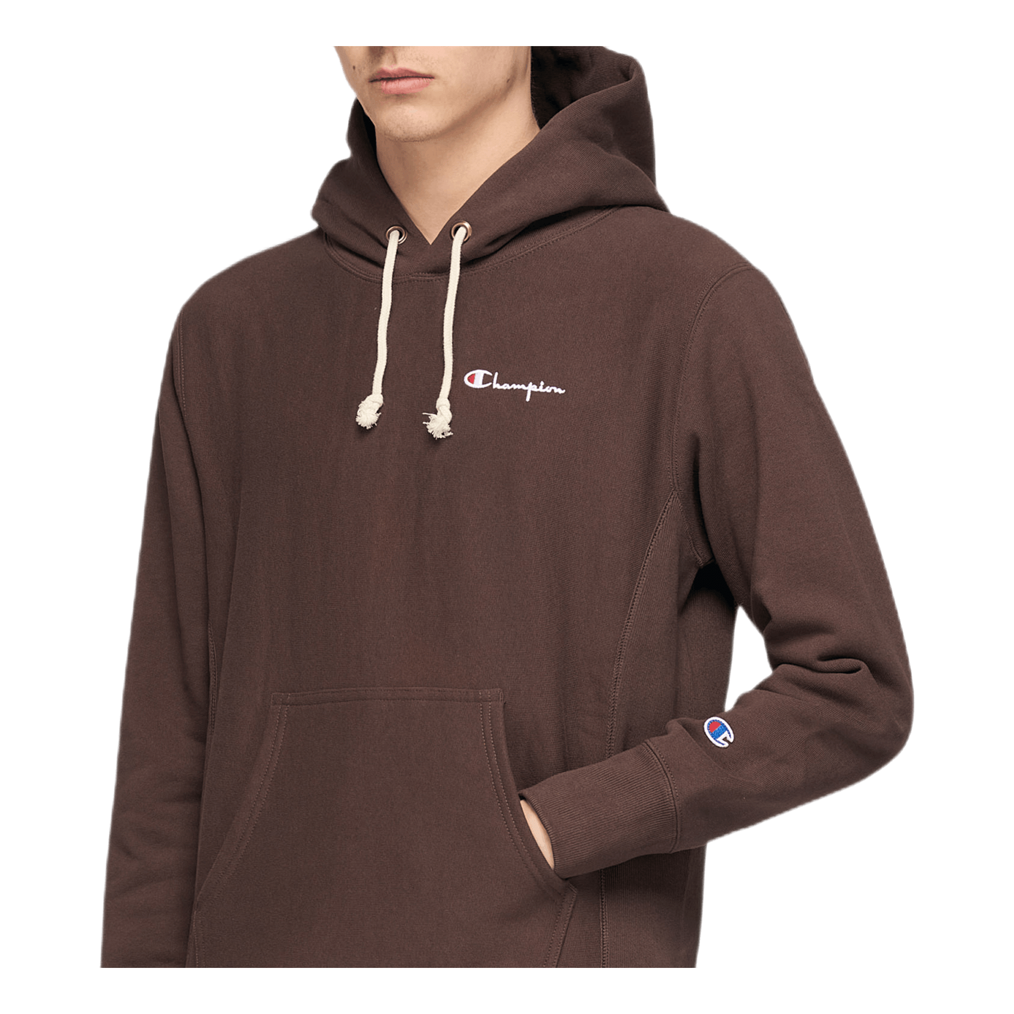 Champion Small Script Hoodie Brown