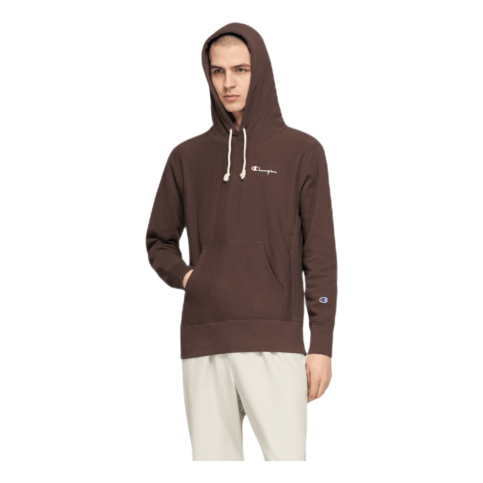 Champion Small Script Hoodie Brown