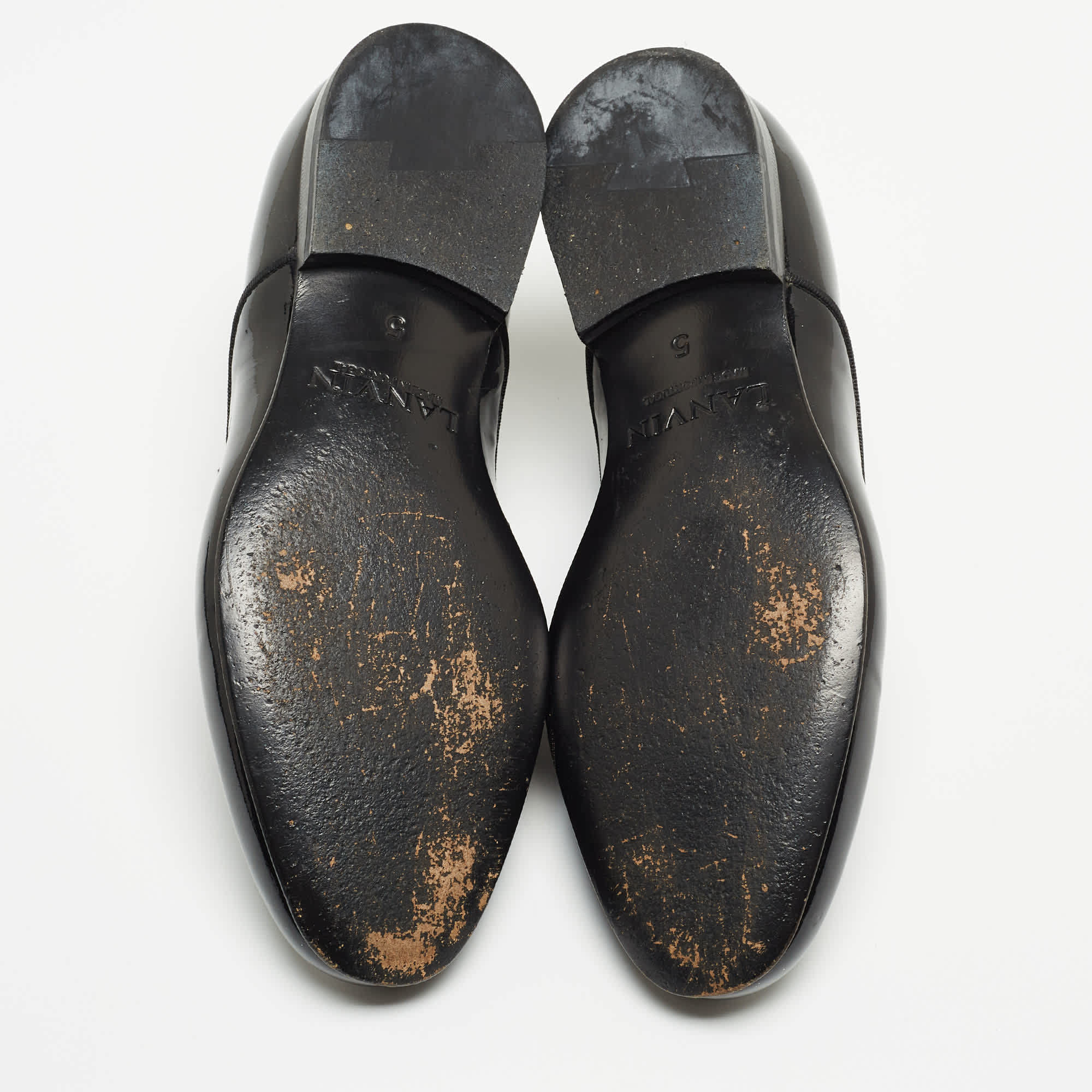 Lanvin Black Patent Leather Lace Up Oxford