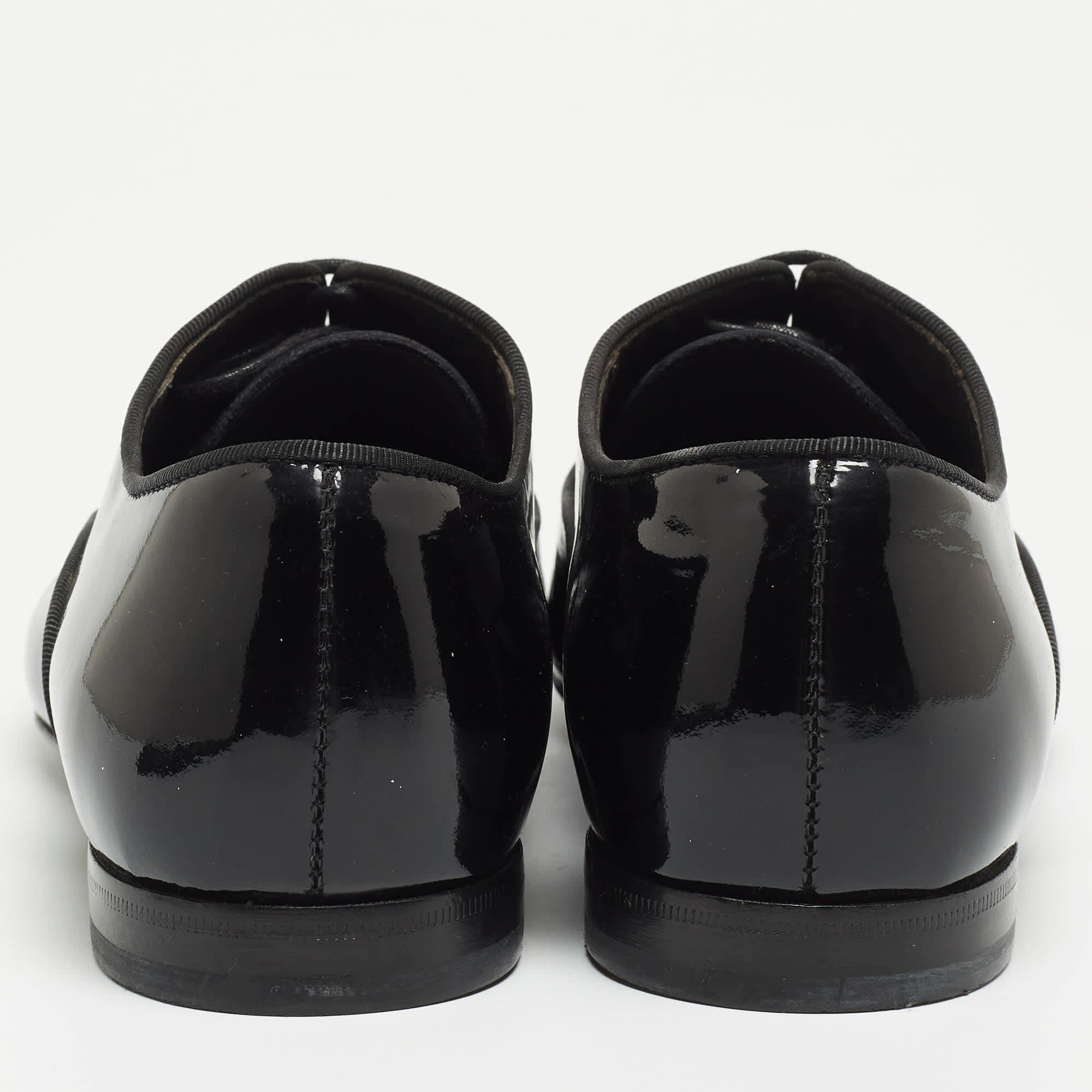 Lanvin Black Patent Leather Lace Up Oxford