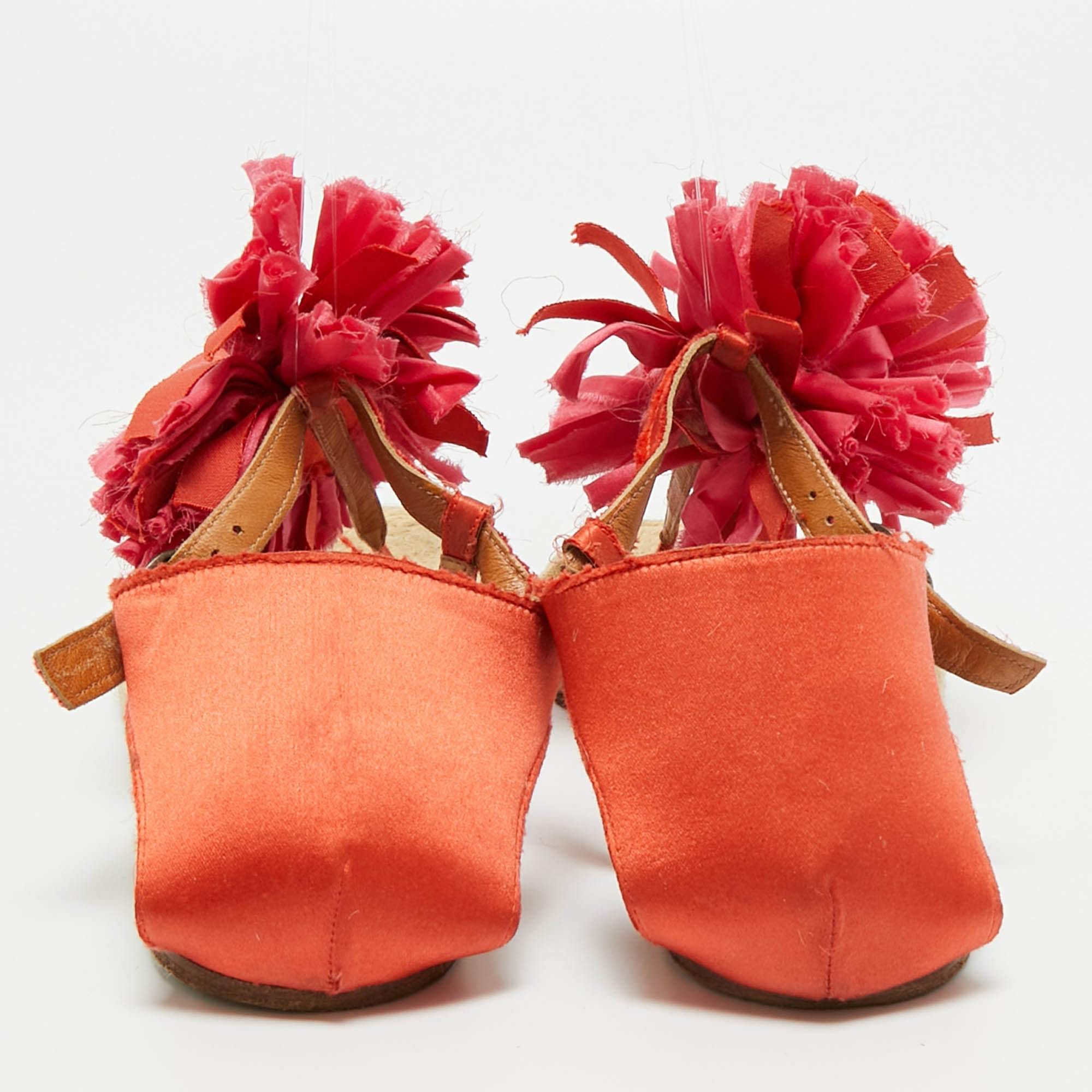 Lanvin Pink Satin Flower Bow Thong Espadrille Flat Sandals