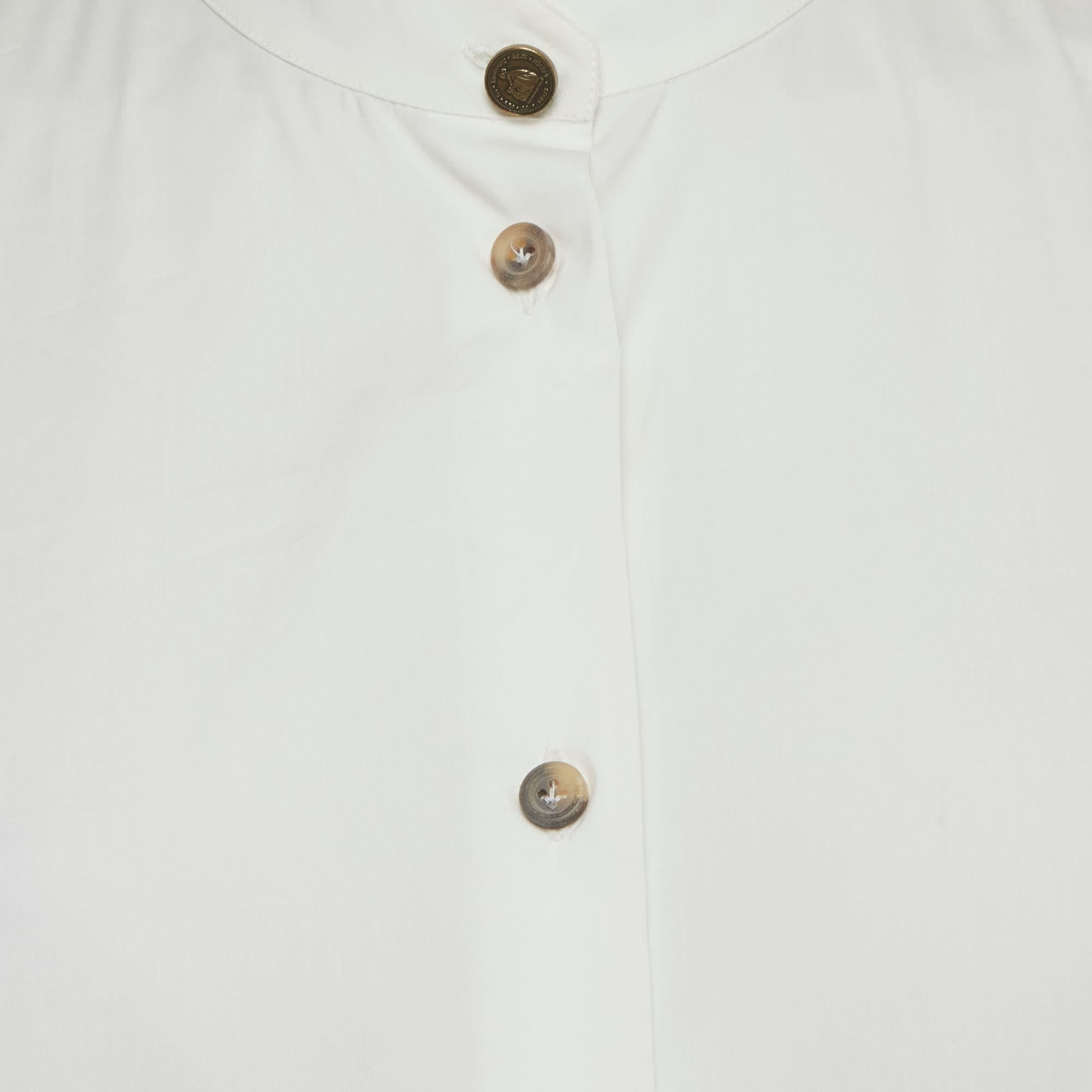 Lanvin White Stretch Cotton Sleeveless Top