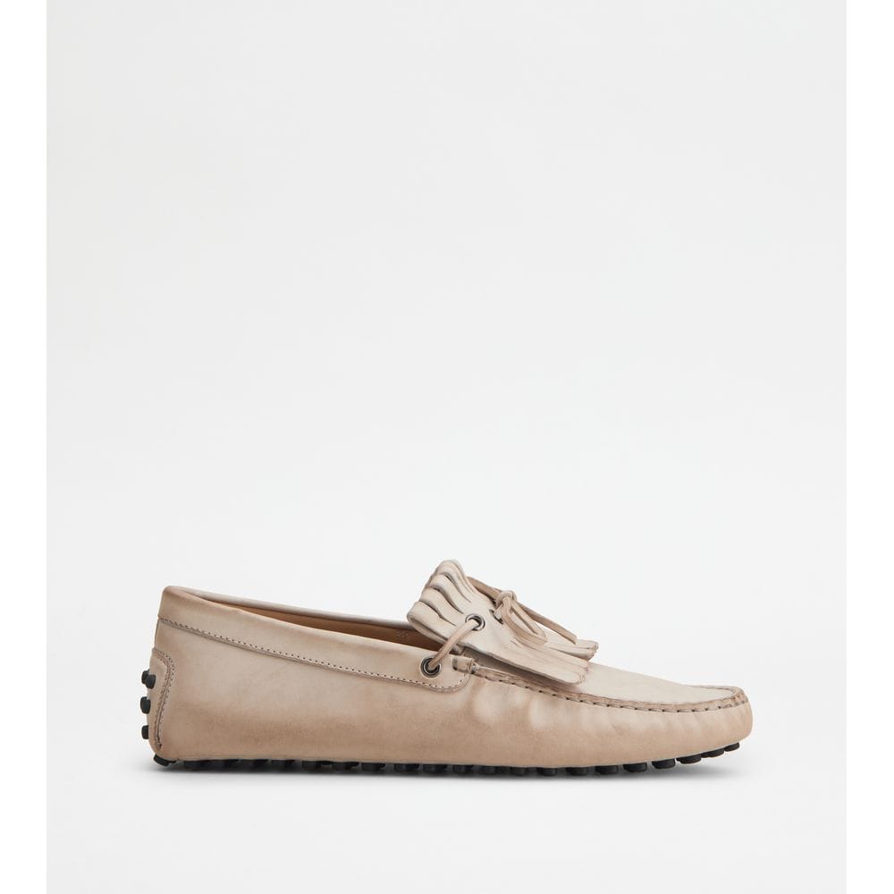 Tod's Tods Gommino Driving Shoes In Leather White Mens