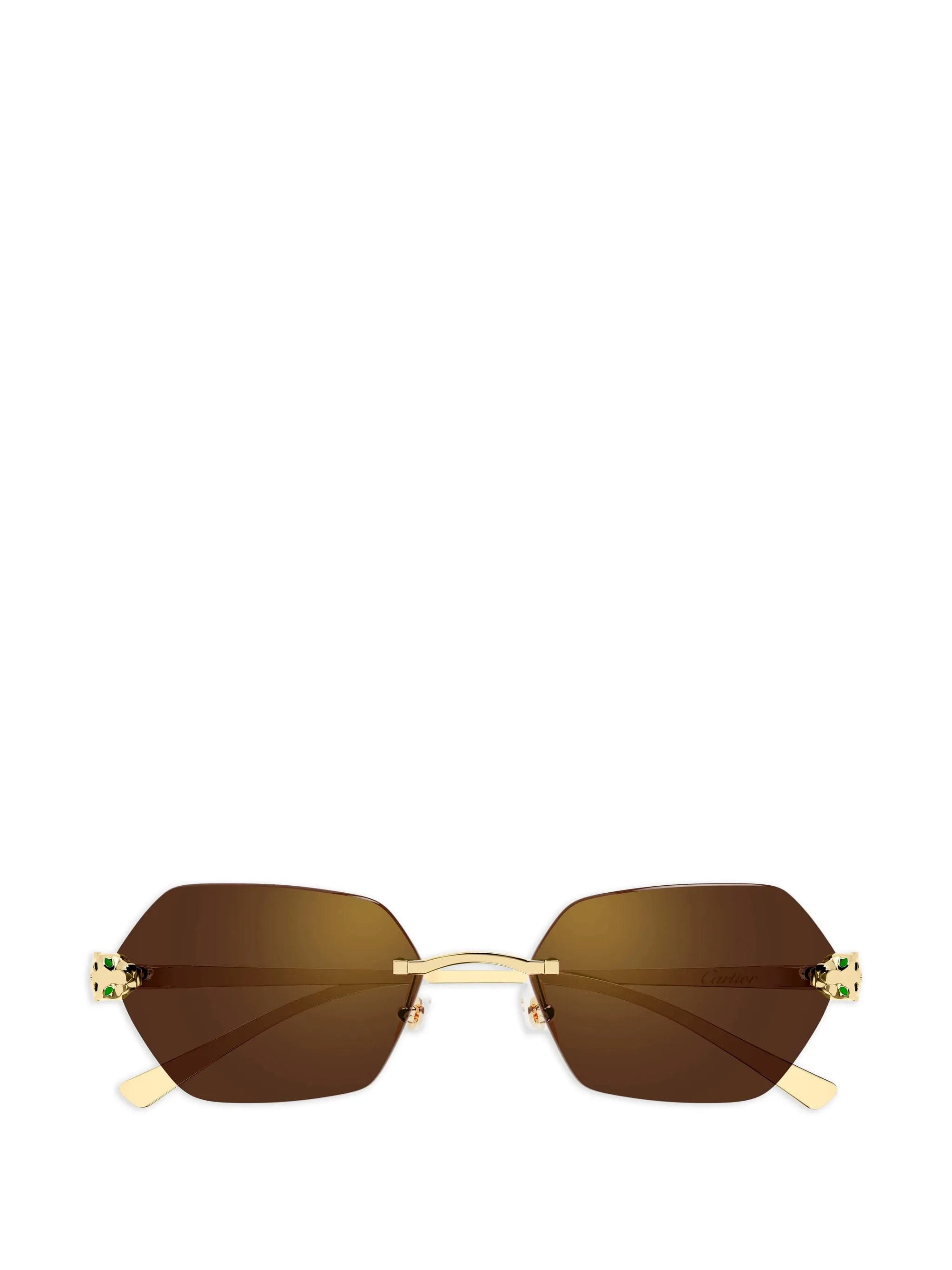 Cartier Eyewear geometric rimless sunglasses