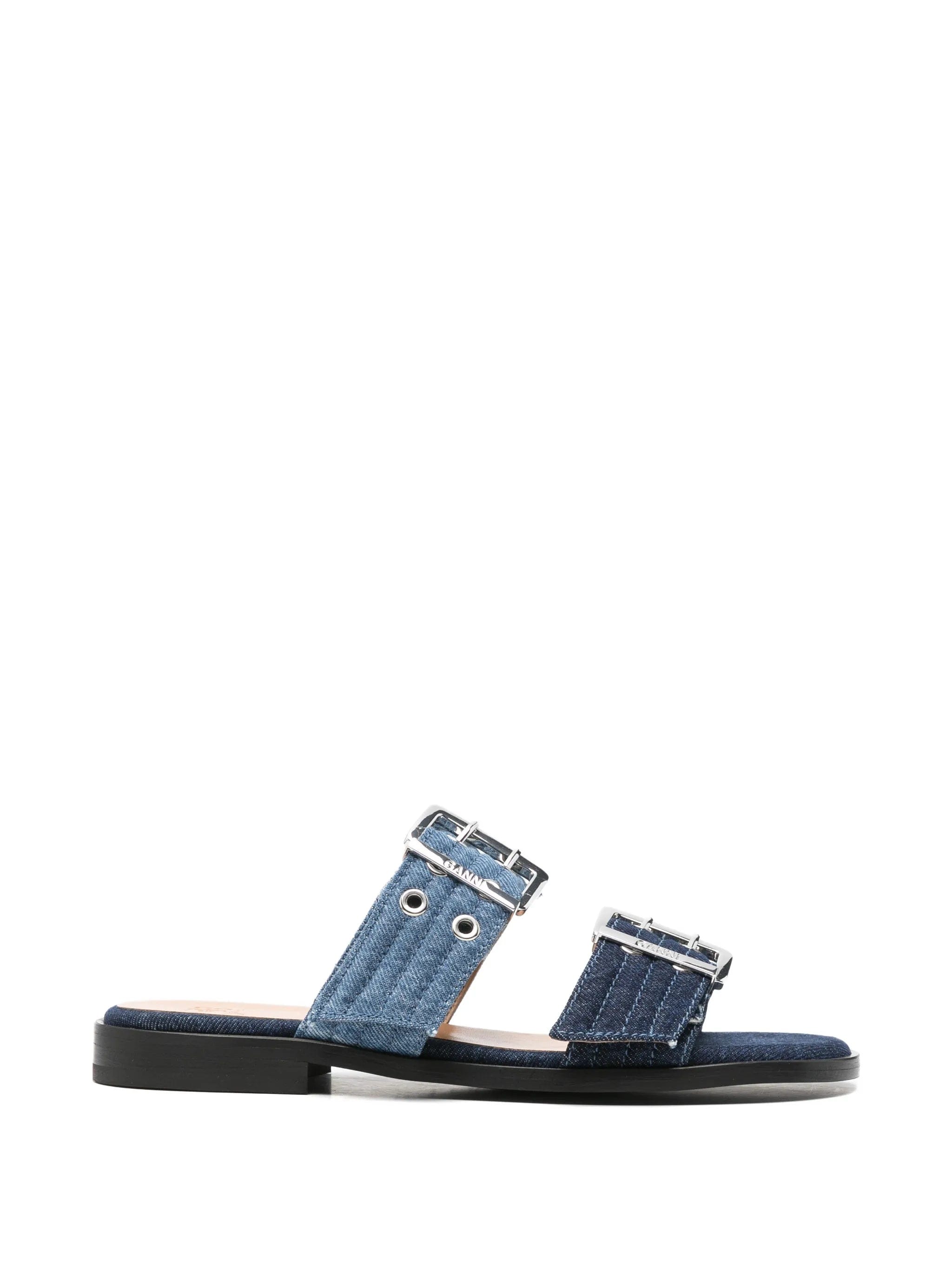 GANNI buckle - detail double - strap sandals