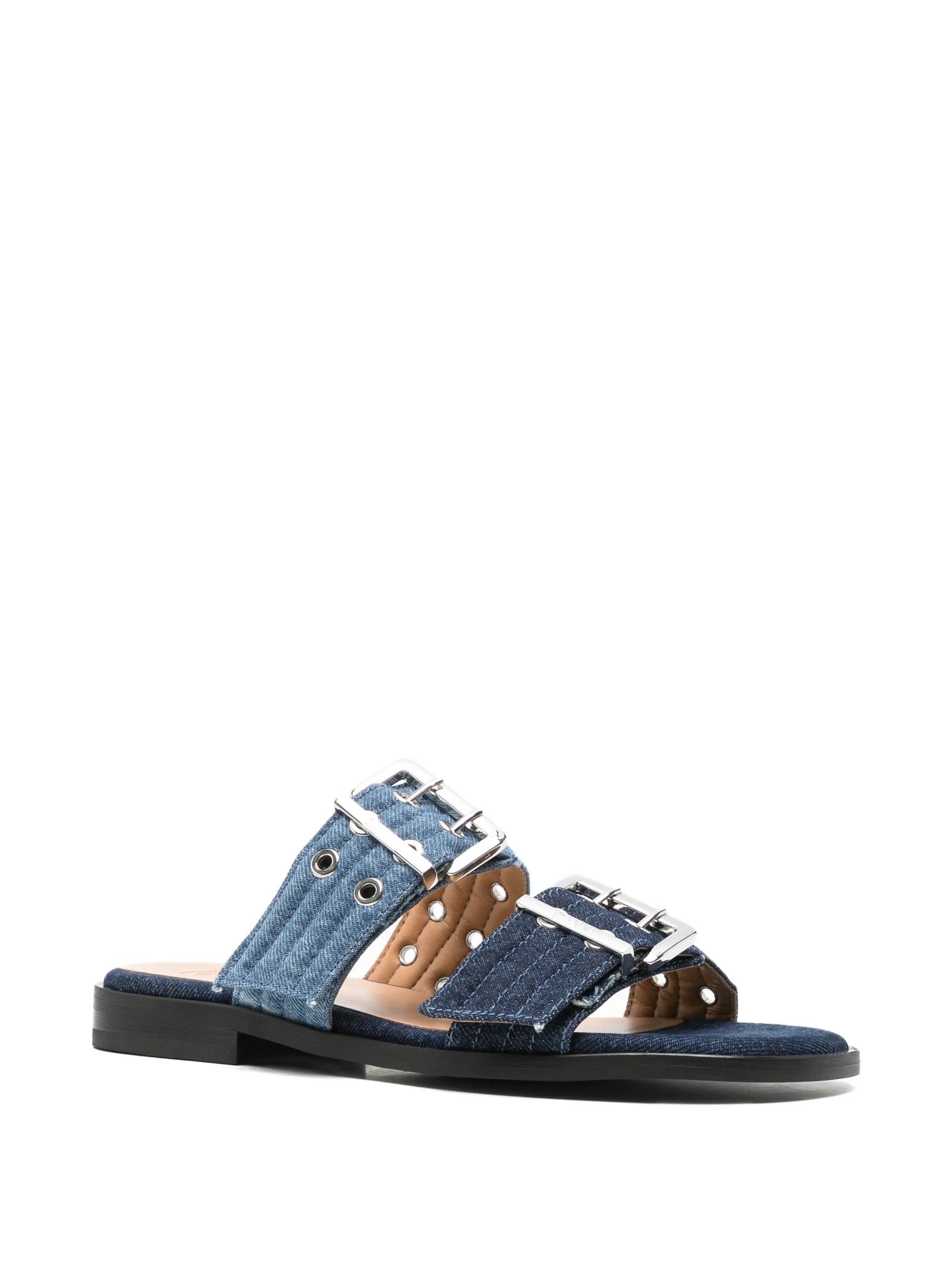 GANNI buckle - detail double - strap sandals