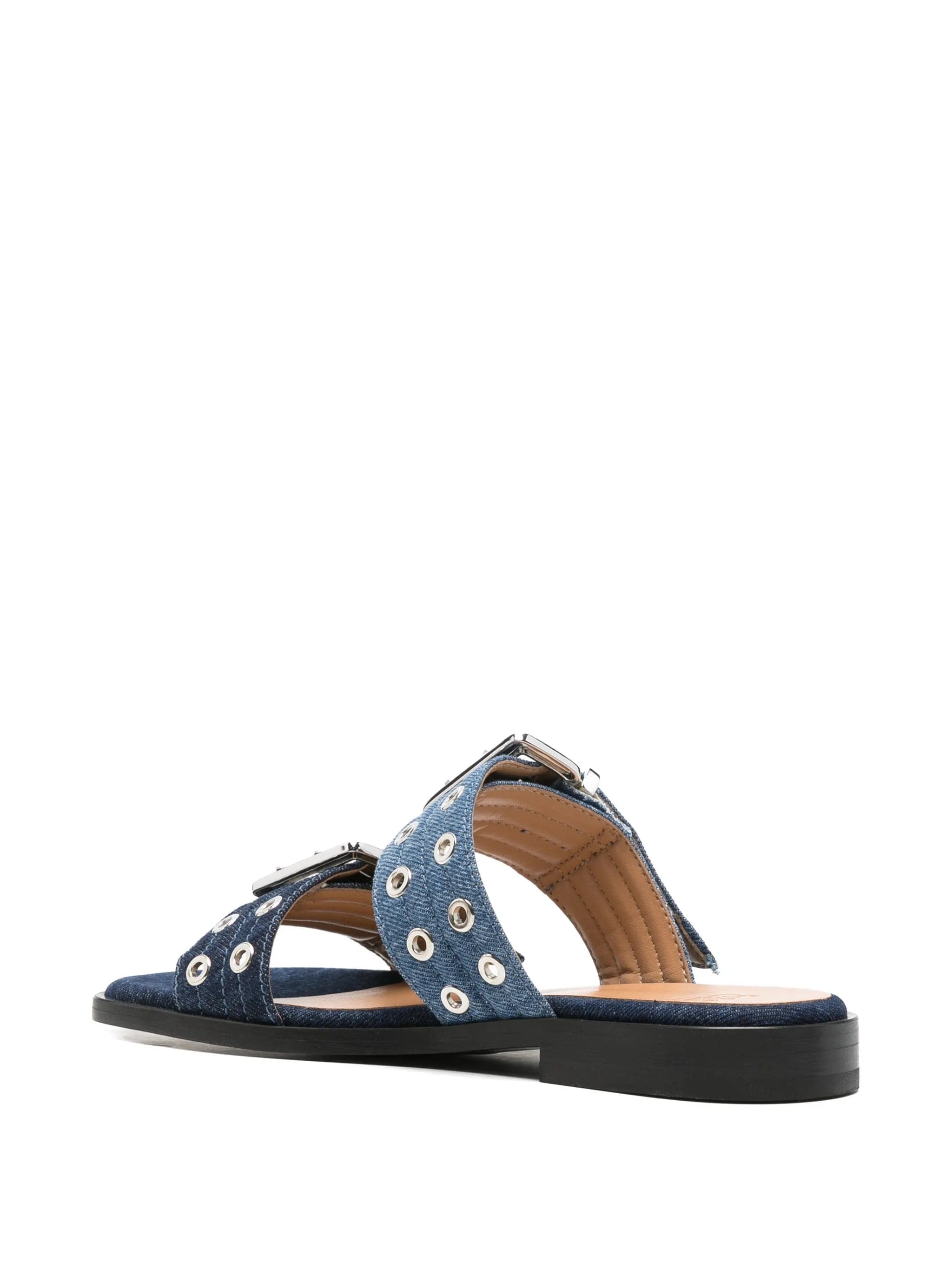 GANNI buckle - detail double - strap sandals