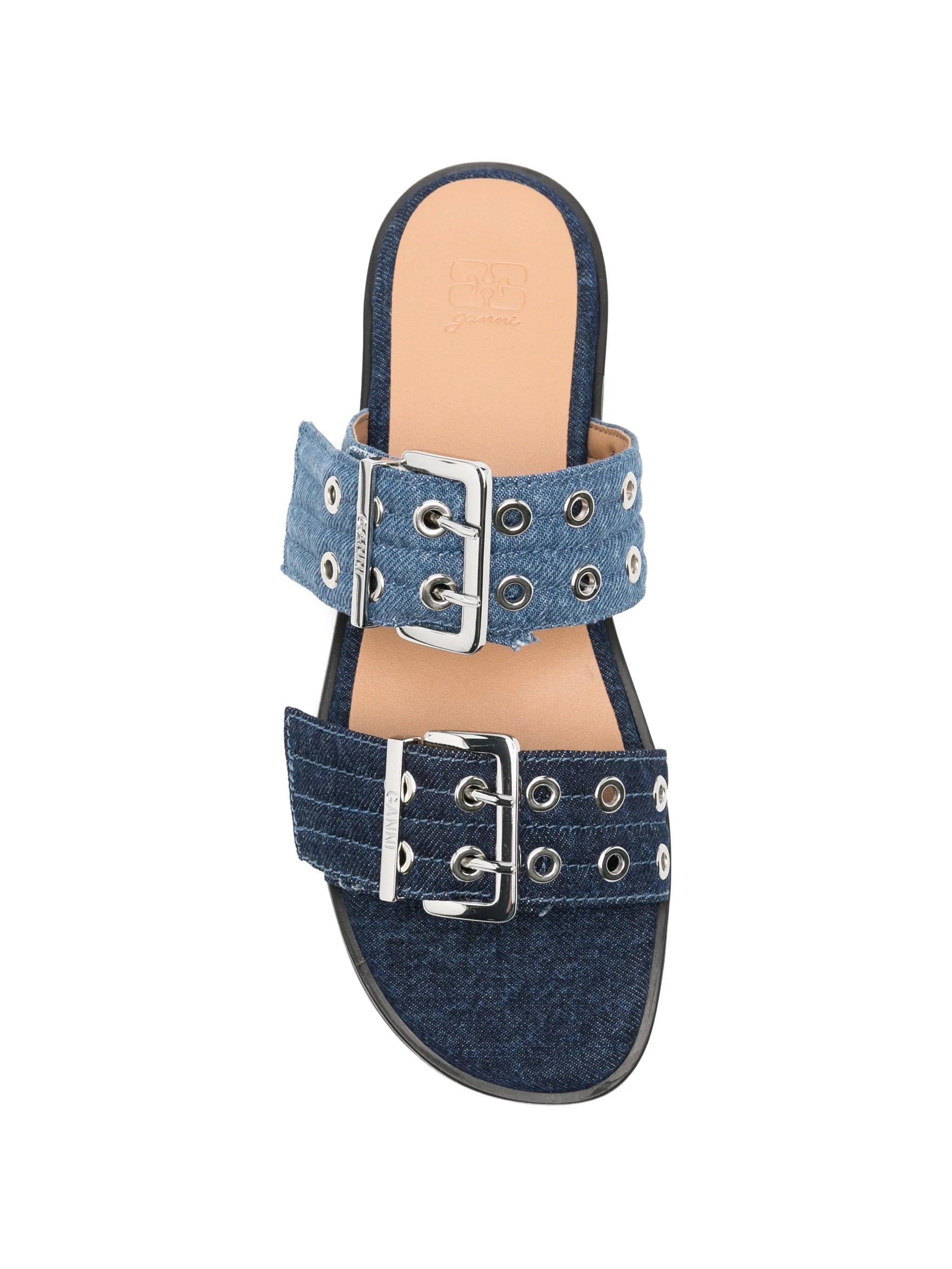 GANNI buckle - detail double - strap sandals