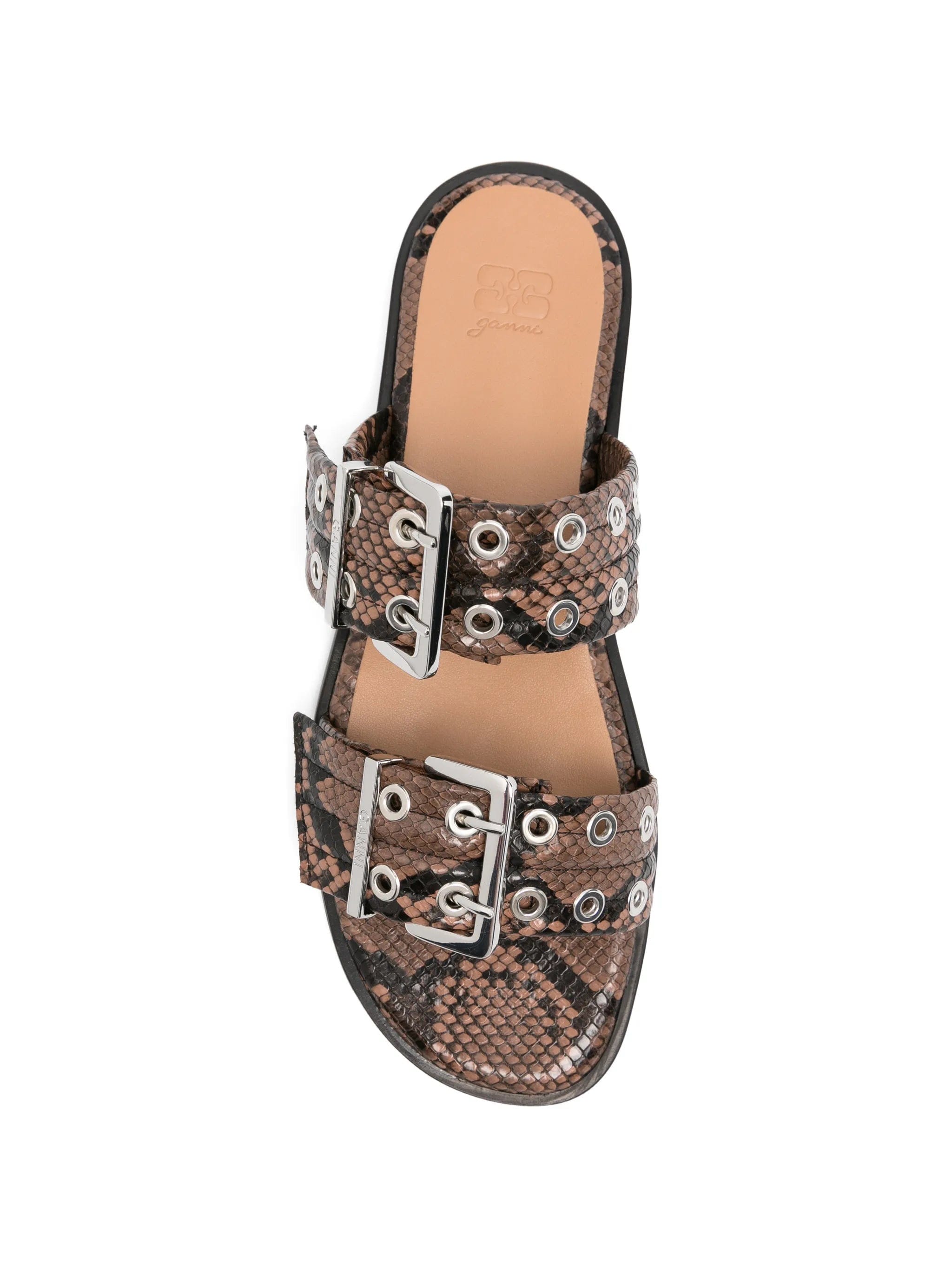 GANNI buckle - fastening snakeskin - effect sandals