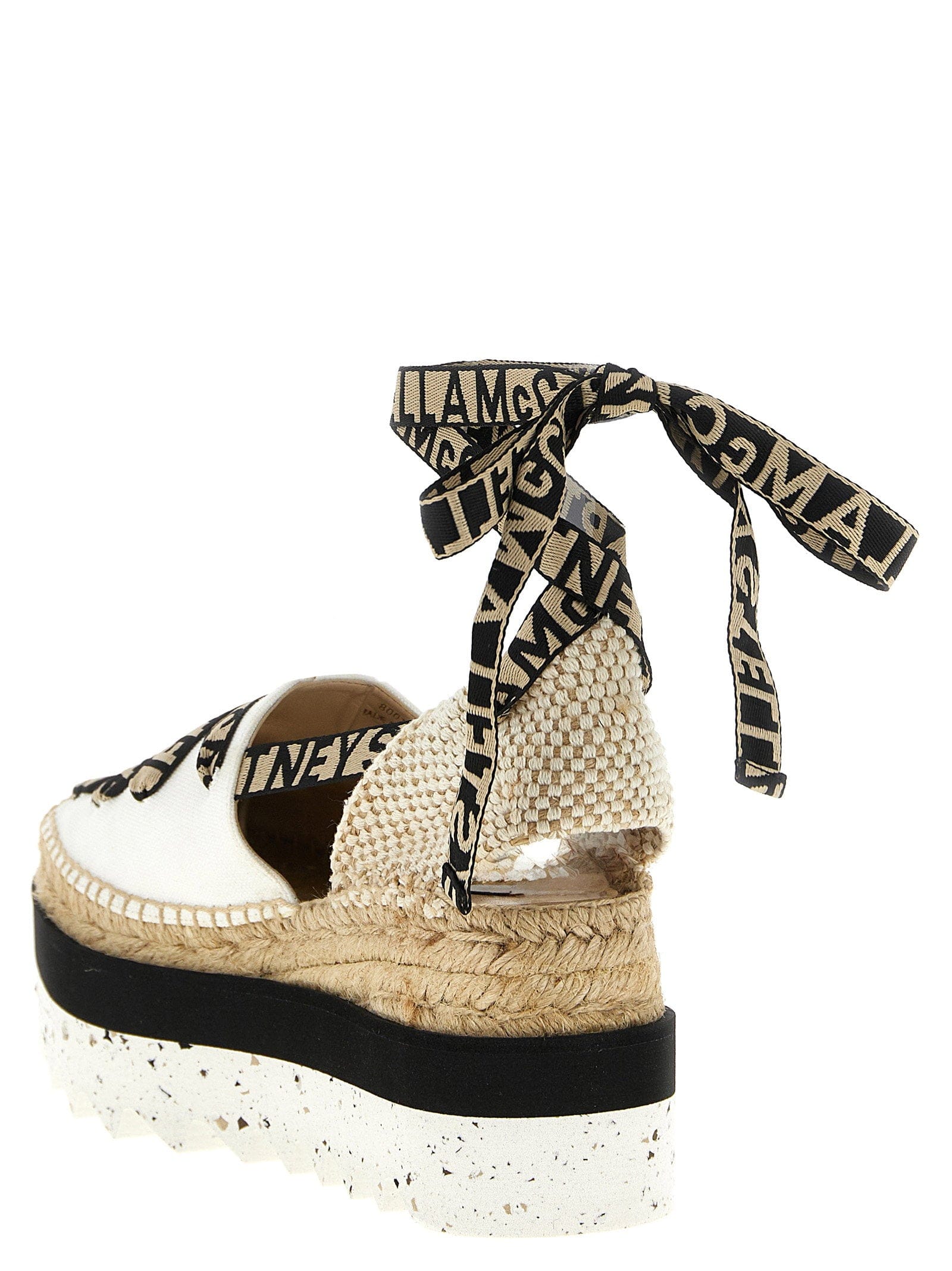 Stella Mccartney Logo - Strap Canvas Espadrille Sandal — White