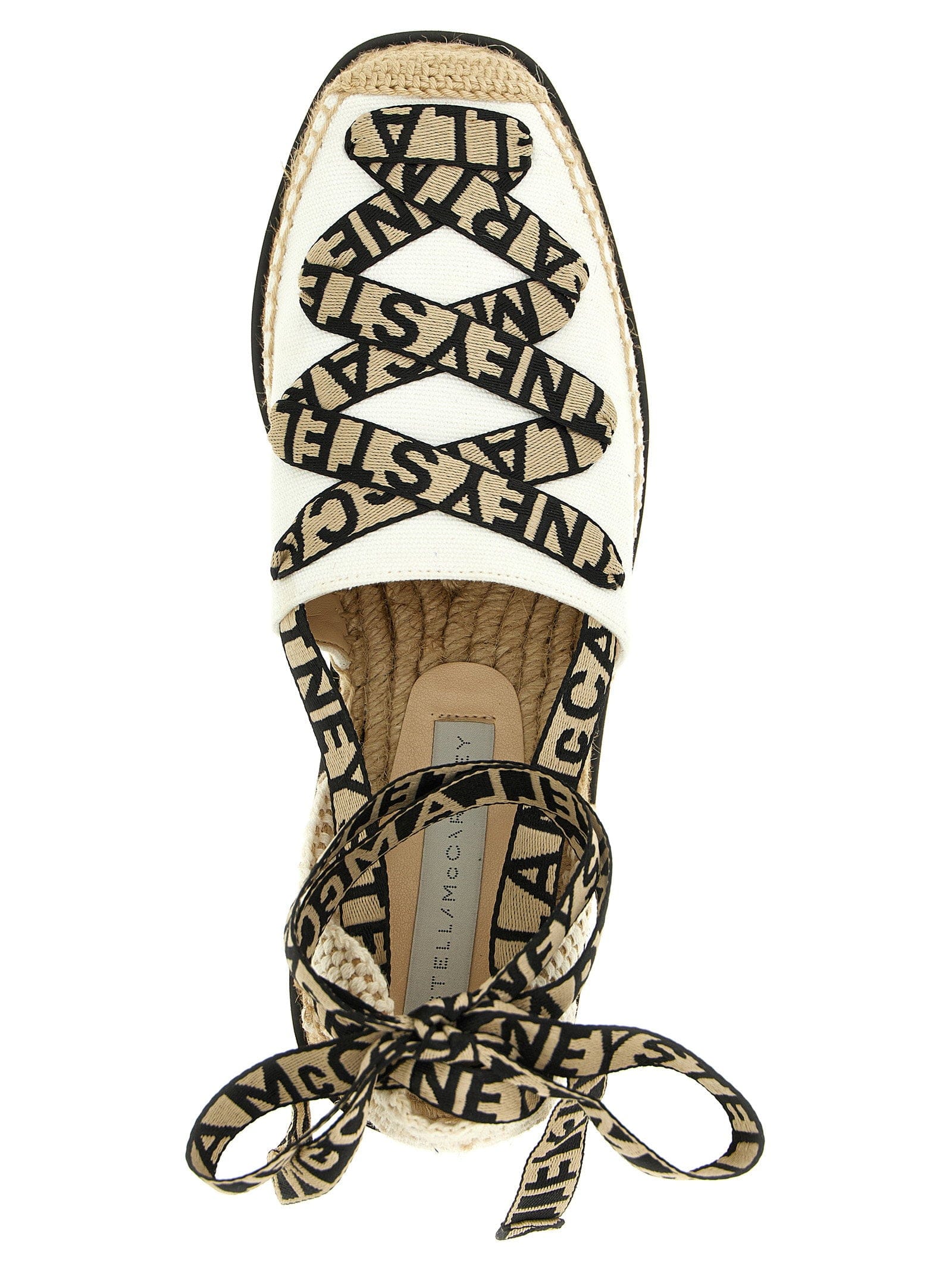Stella Mccartney Logo - Strap Canvas Espadrille Sandal — White