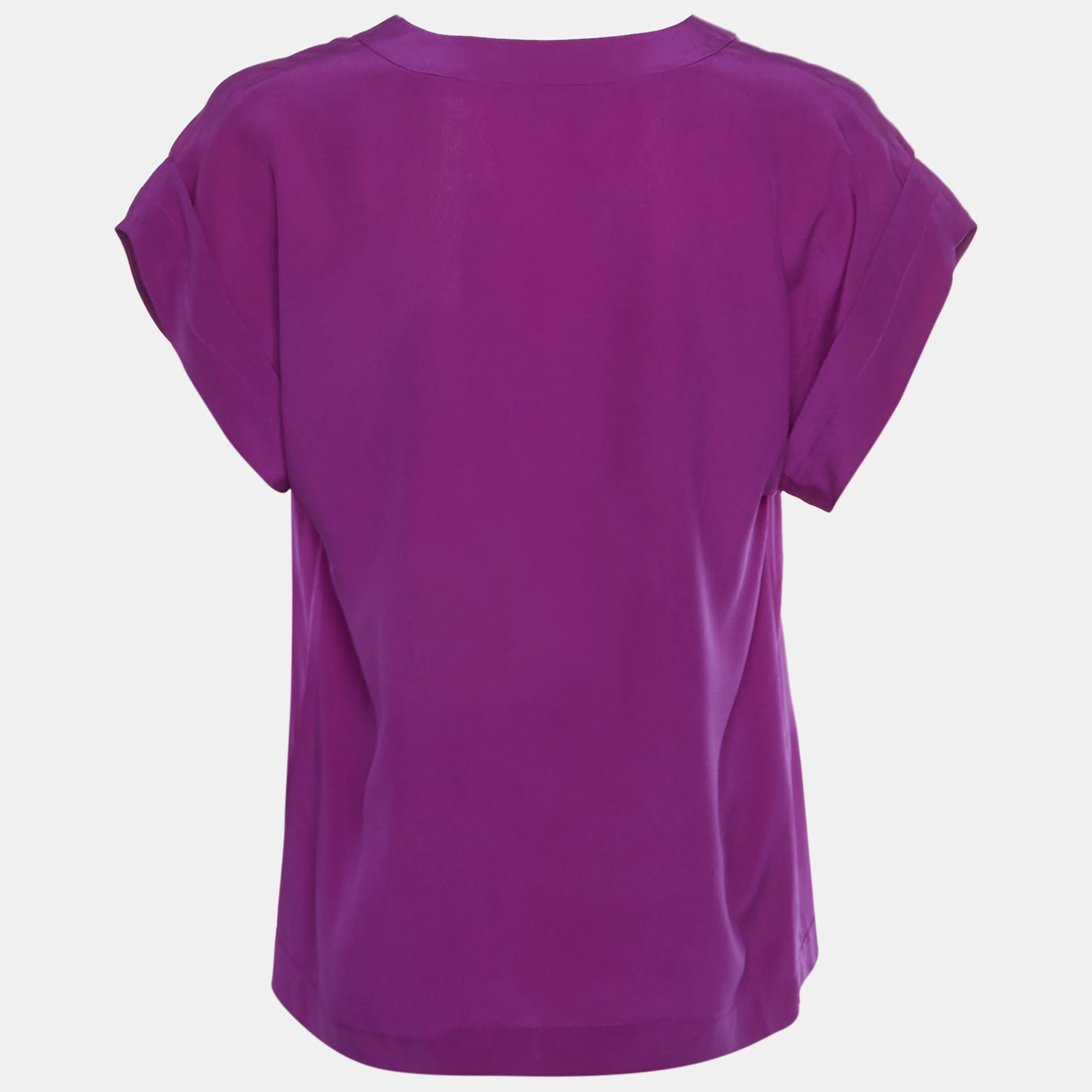 Etro Fuchsia Pink Silk V - Neck Top