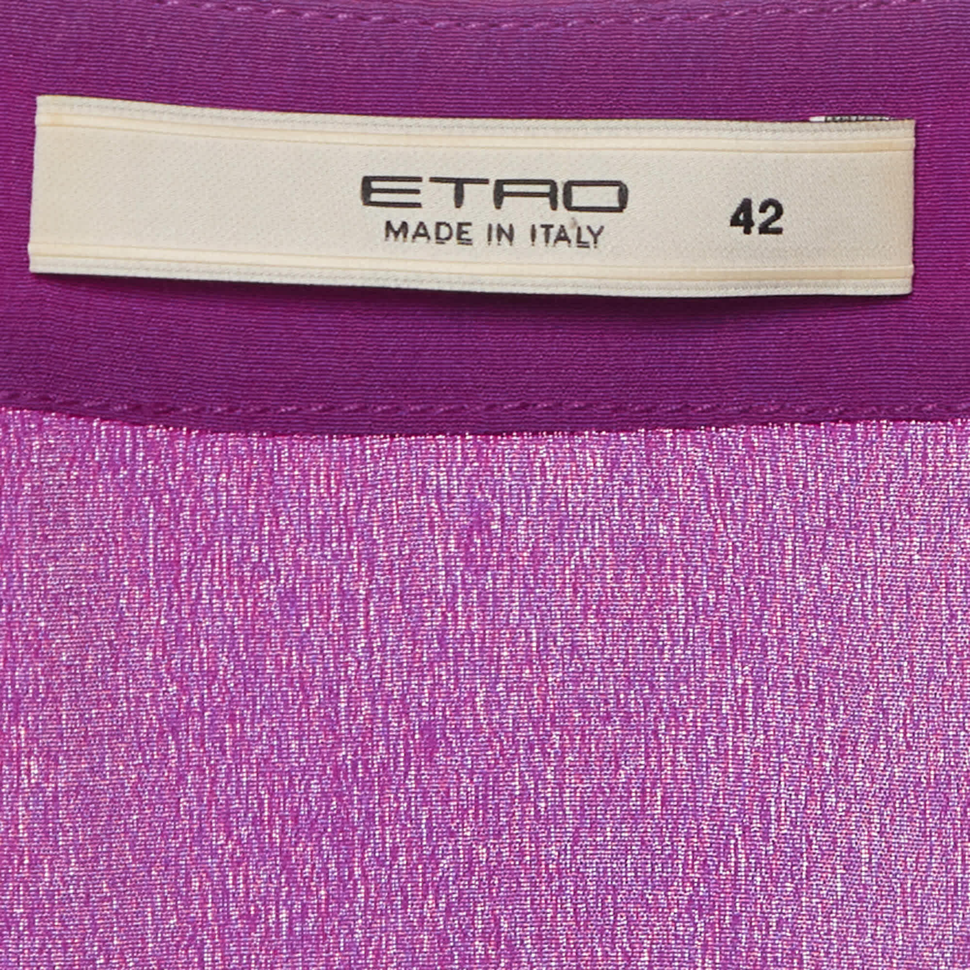 Etro Fuchsia Pink Silk V - Neck Top