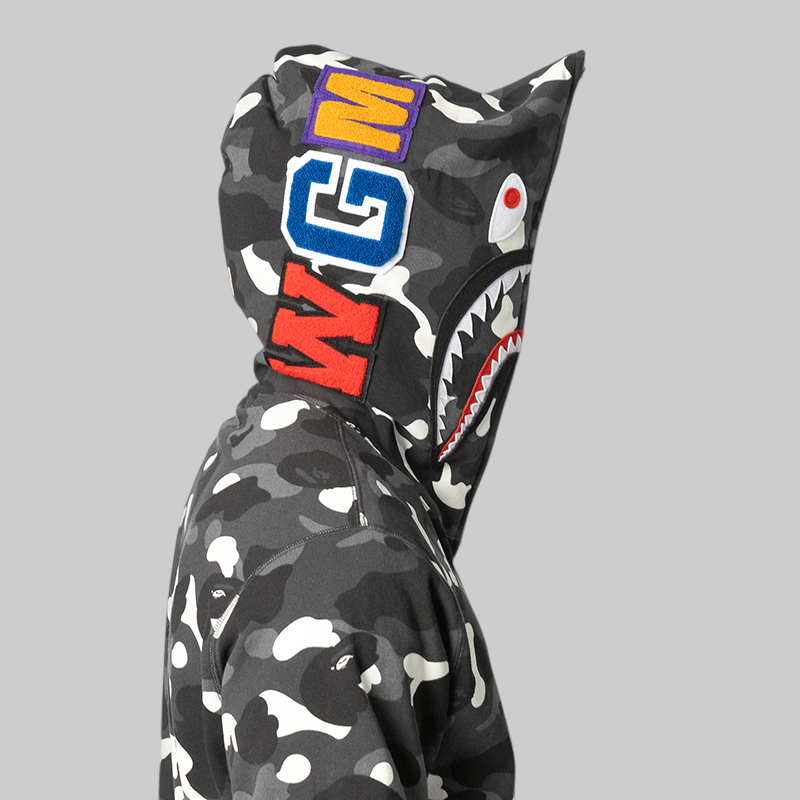 A Bathing Ape® City Camo Shark Regular Fit Full Zip Hoodie - Black