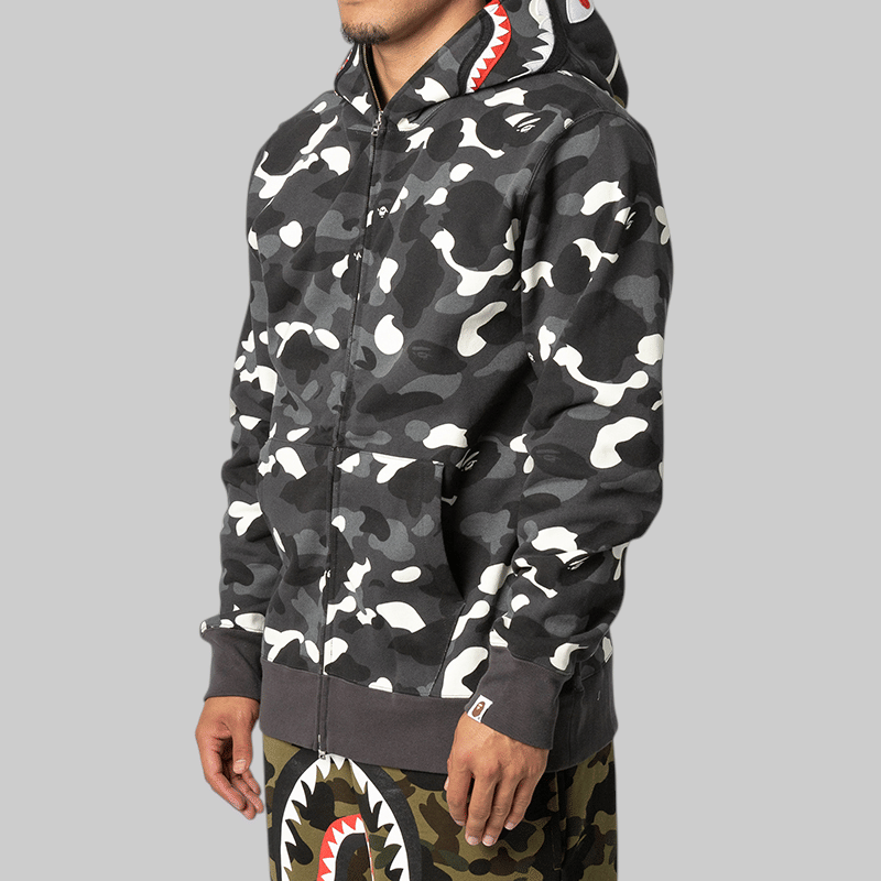 A Bathing Ape® City Camo Shark Regular Fit Full Zip Hoodie - Black