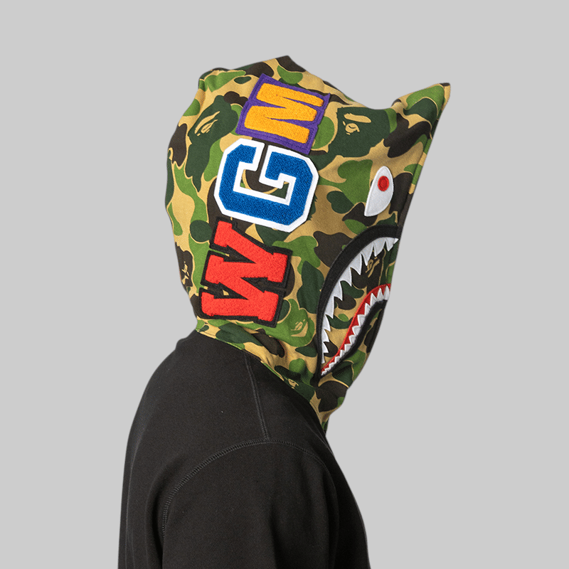 A Bathing Ape® ABC Camo Shark Relaxed Fit Full Zip Hoodie - Black