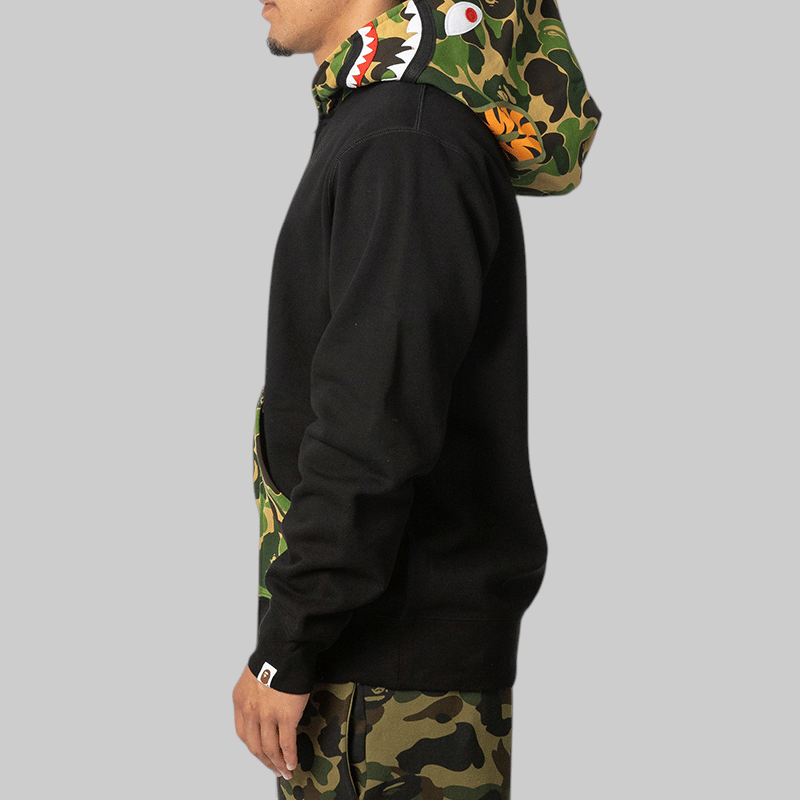 A Bathing Ape® ABC Camo Shark Relaxed Fit Full Zip Hoodie - Black