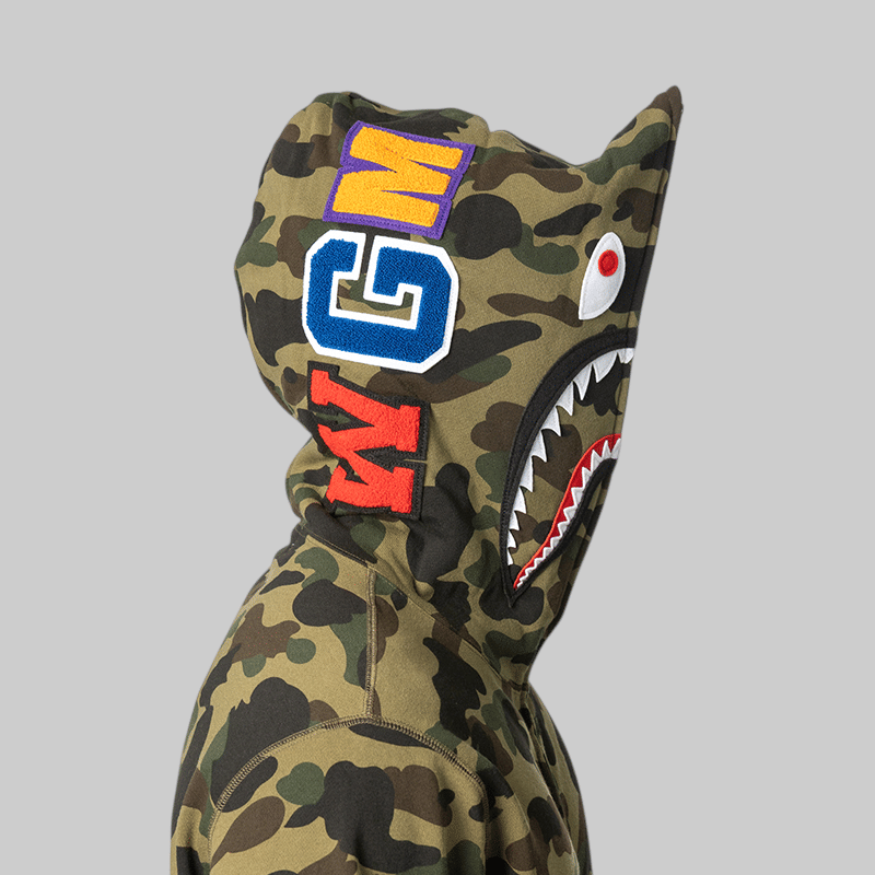 A Bathing Ape® 1st Camo Shark Full Zip Hoodie - Green